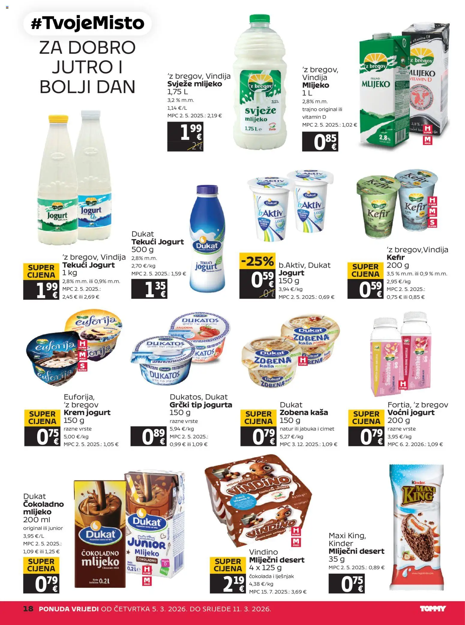 Tommy katalog | vrijedi od 05.03.2026 | Stranica: 18 | Proizvodi: Lješnjak, Smoothie, Kefir, Jabuka