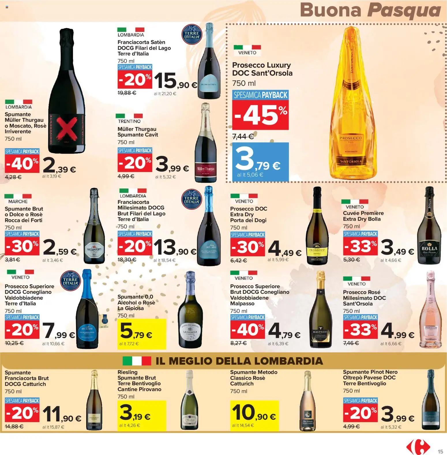 Volantino Carrefour del 24.03.2026 | Pagina: 15 | Prodotti: Prosecco, Spumante