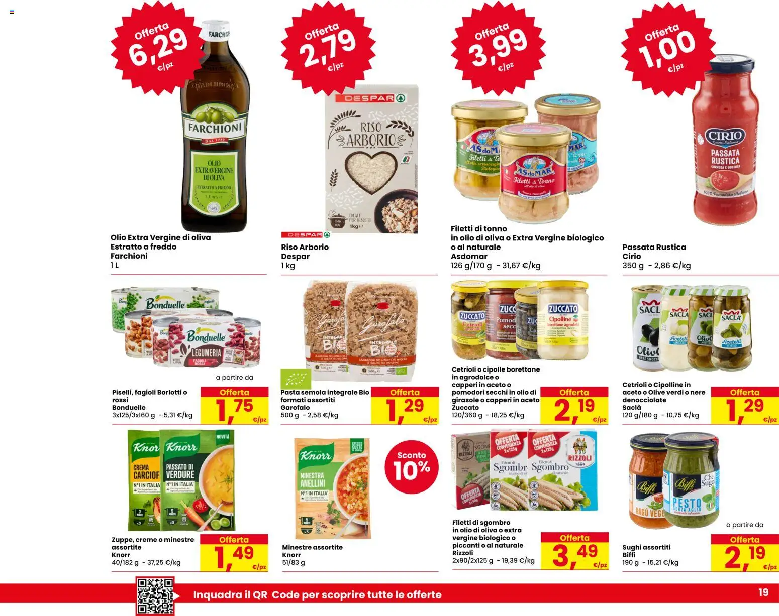 Volantino Despar del 08.01.2026 | Pagina: 19 | Prodotti: Fagioli, Aceto, Sgombro, Olio di Oliva