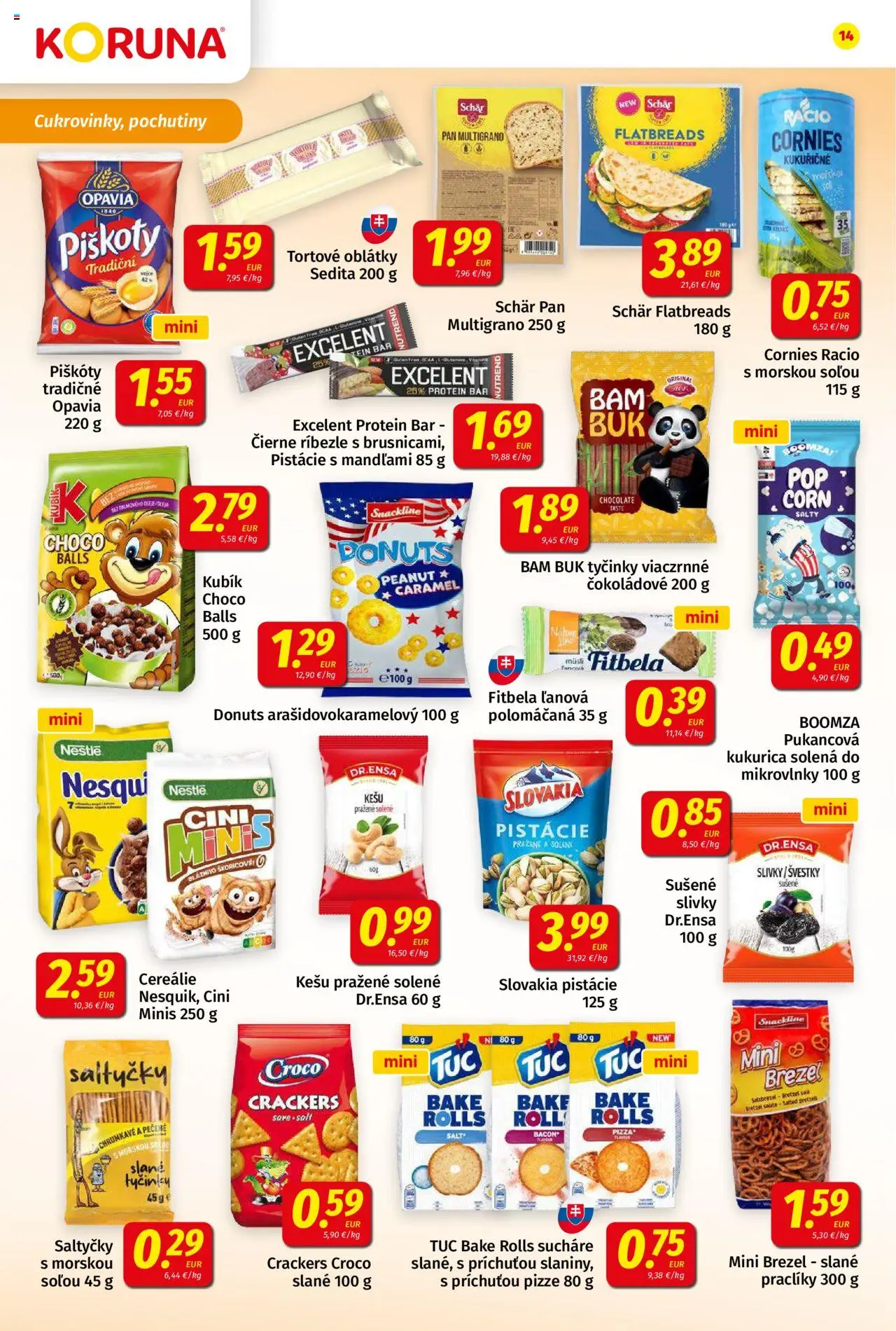 Koruna leták │ platný od 20.06.2025 | Strana: 14 | Produkty: Cini Minis, Cereálie, Kukurica, Sušené slivky