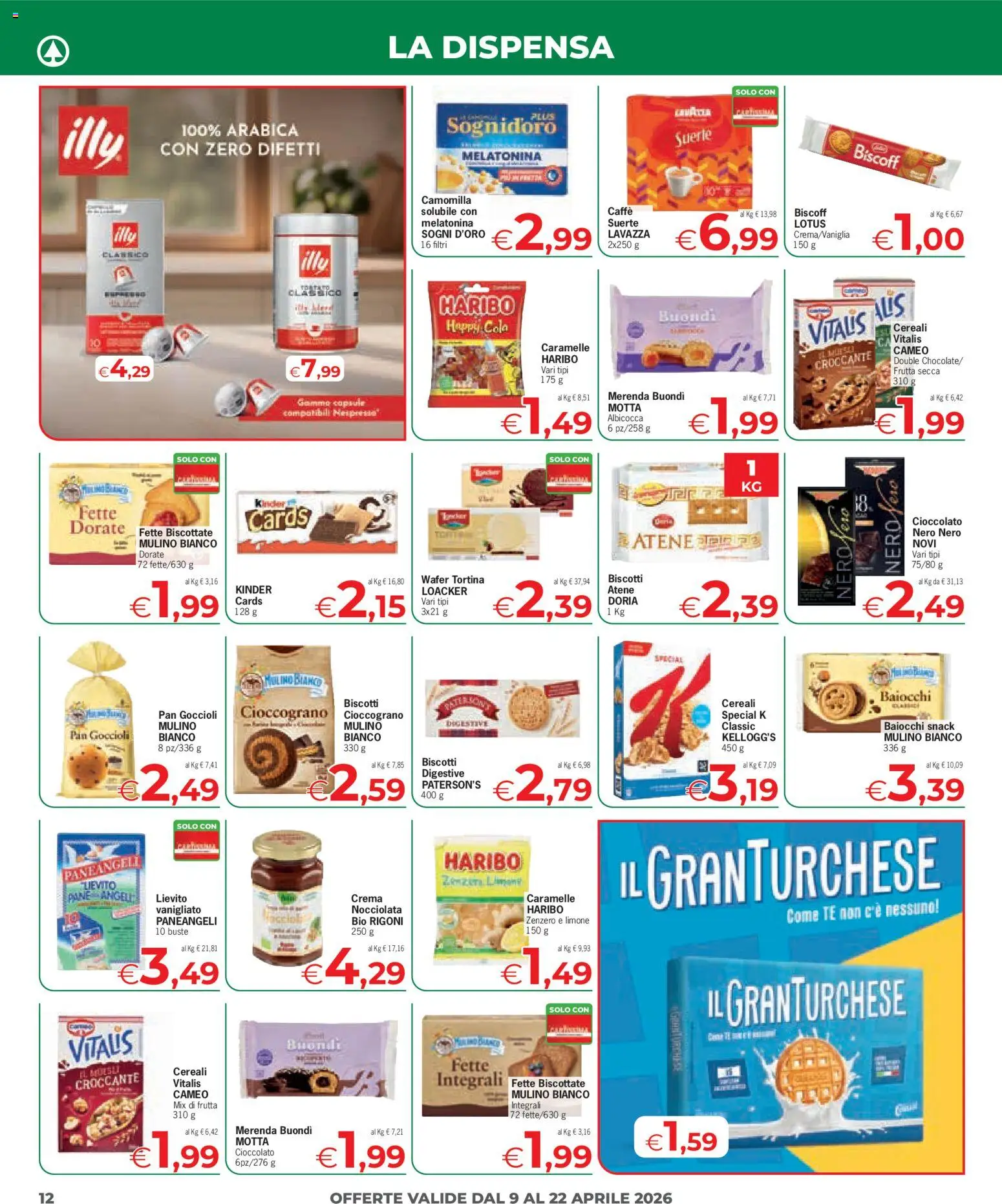 Volantino Eurospar del 09.04.2026 | Pagina: 12 | Prodotti: Muesli, Tè, Caramelle, Biscotti