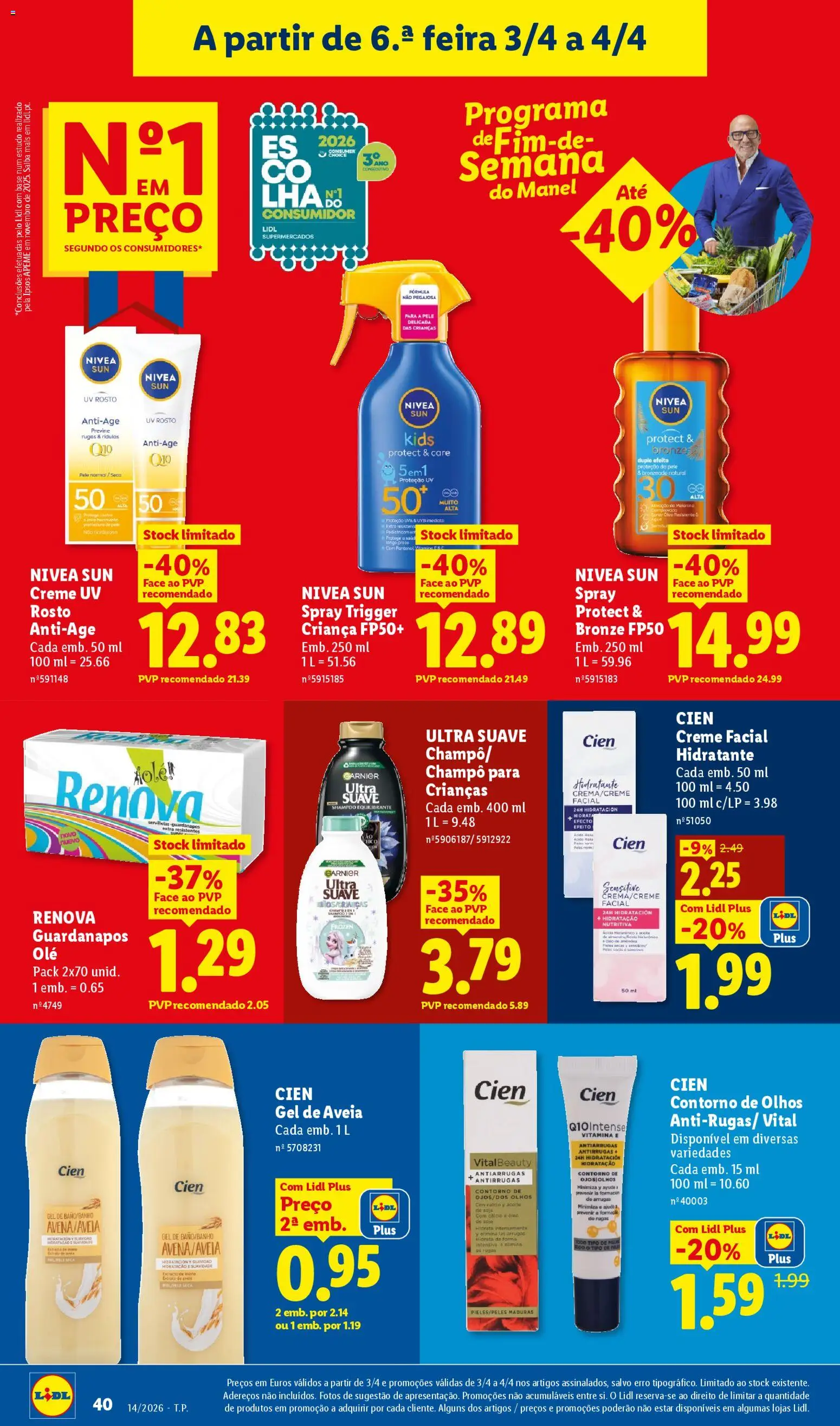 Lidl folheto │ válido de 30.03.2026 | Página: 40 | Produtos: Soja, Shampoo, Base, Banho
