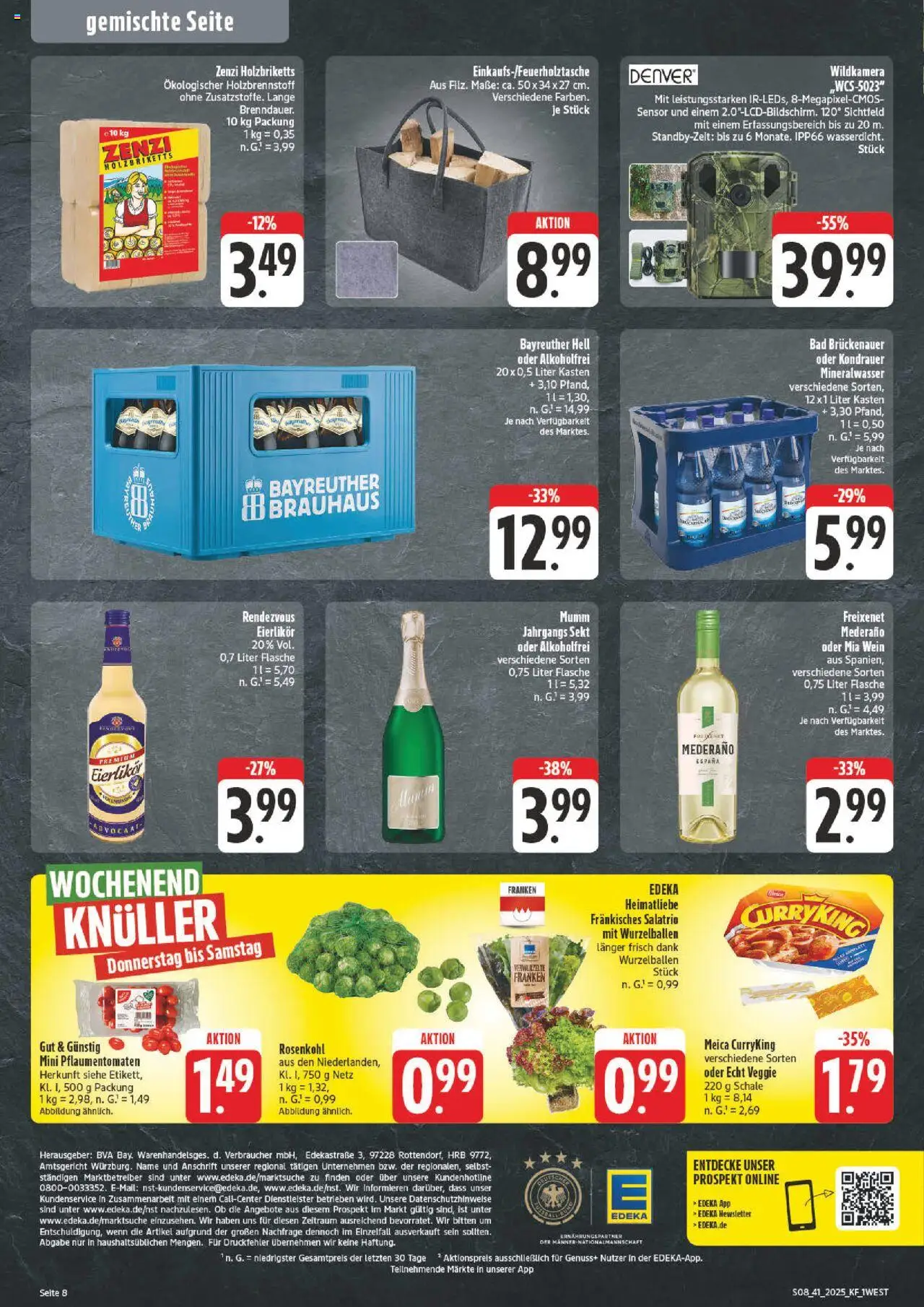 nah & gut Prospekt 	 – gültig ab 06.10.2025 | Seite: 8 | Produkte: Bayreuther hell, Freixenet, Mineralwasser, Meica