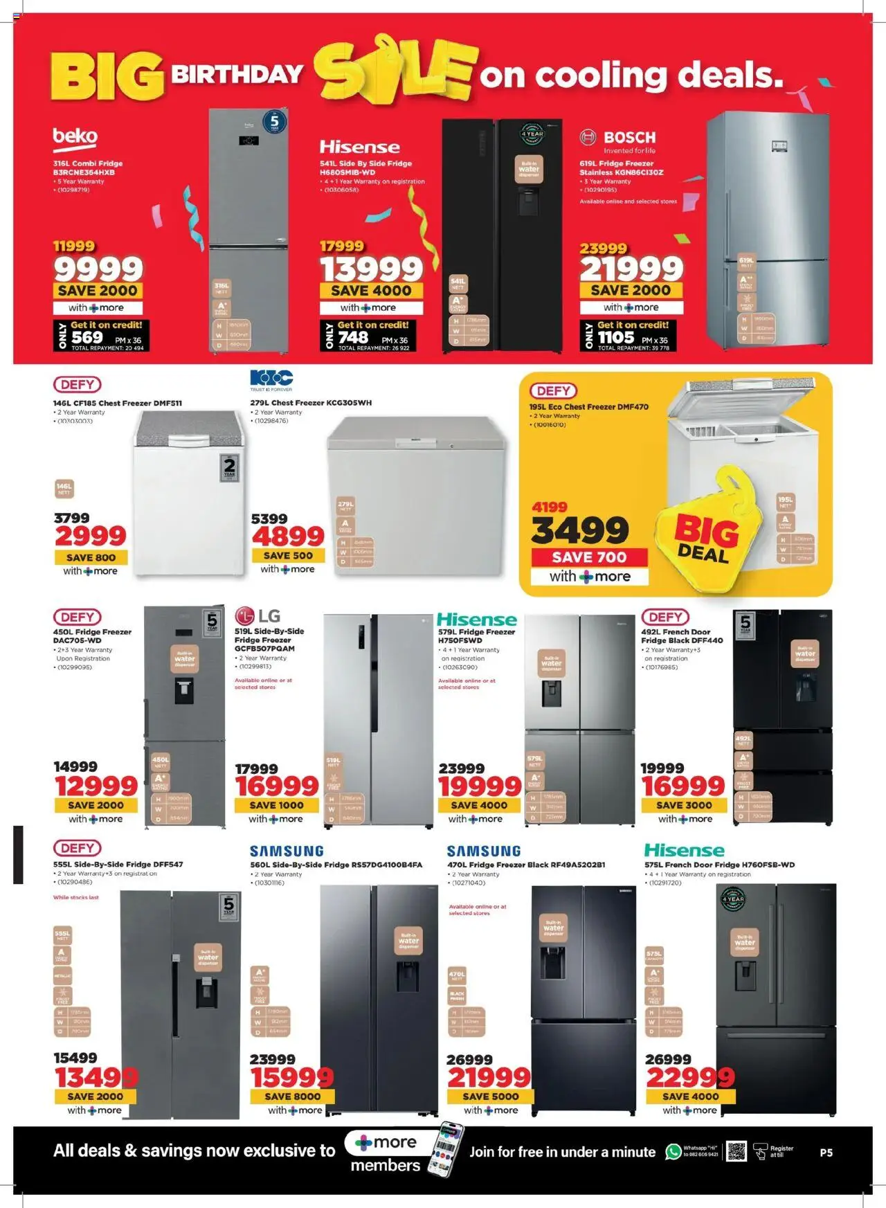 New HiFi Corp catalogue – valid from 25.09.2025 | Page: 5 | Products: Freezer, Fridge, Chest freezer, Water