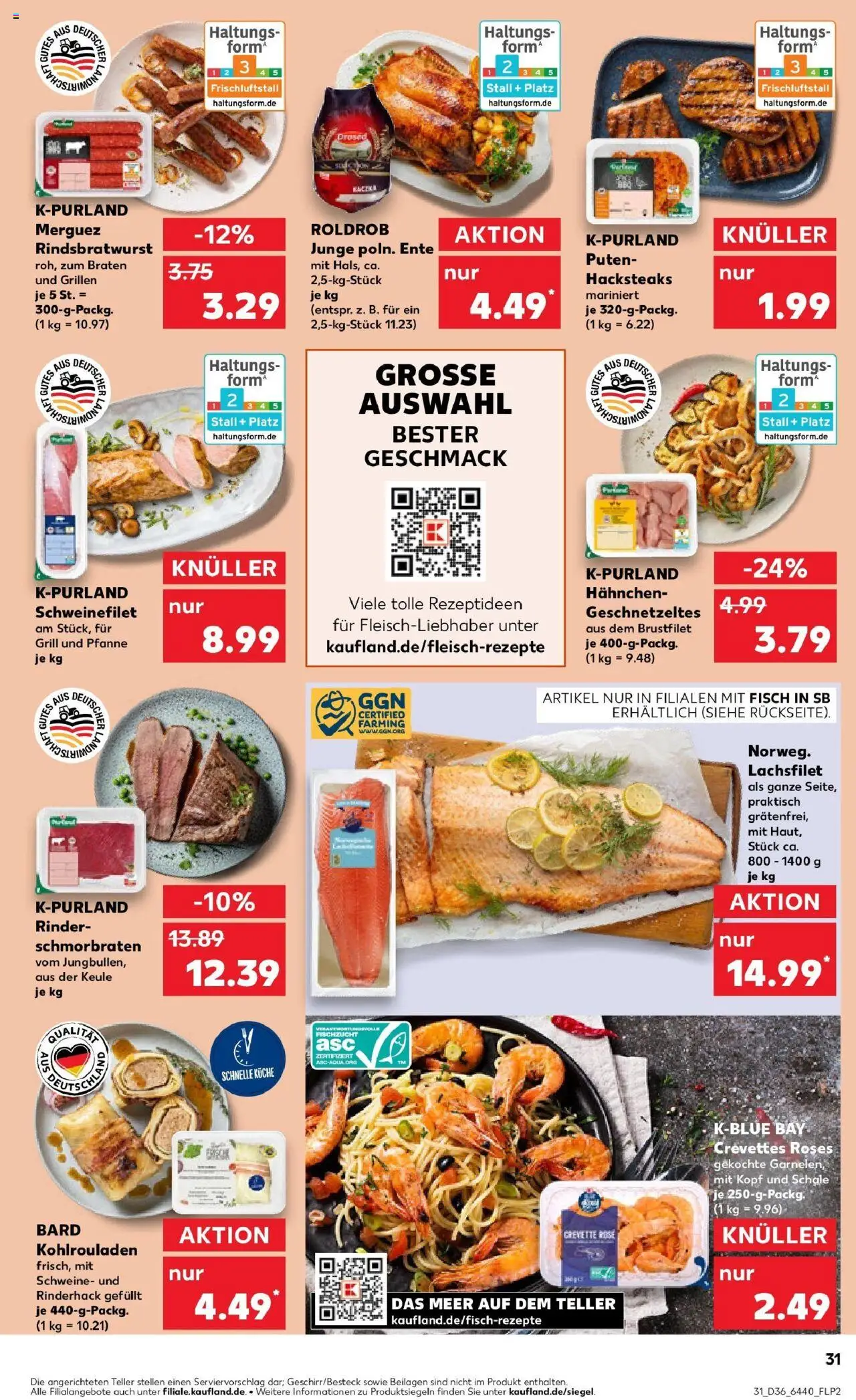 Kaufland prospekt Rüsselsheim Am Main	 – gültig ab 07.09.2025 | Seite: 31 | Produkte: Hahnchen, Küche, Schweinefilet, Ente