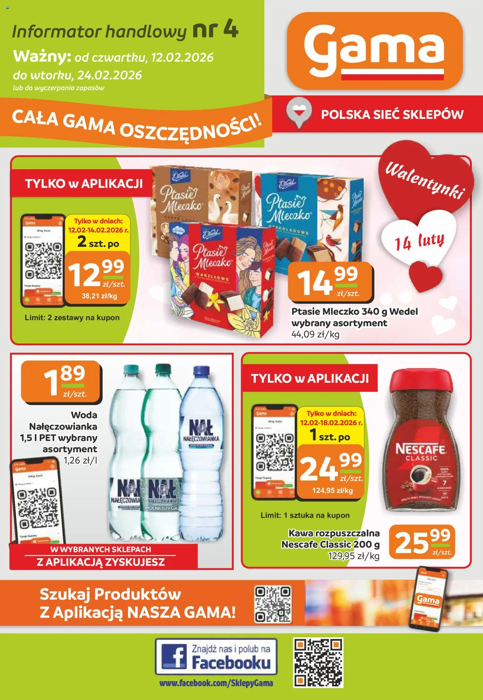 Gama Gazetka od 12.02.2026 | Strona: 1 | Produkty: Nescafe, Kawa rozpuszczalna, Kawa, Woda