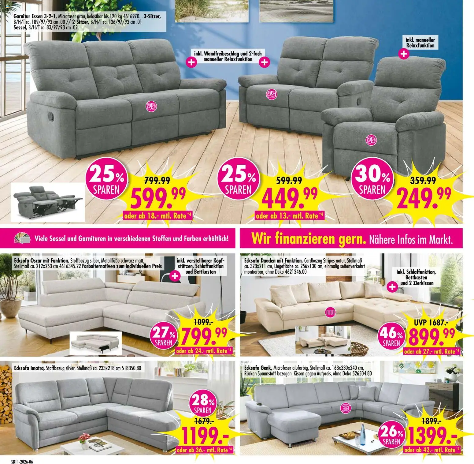 SB Möbel Boss Prospekt 	 – gültig ab 07.03.2026 | Seite: 6 | Produkte: Ecksofa, Kissen, Sessel