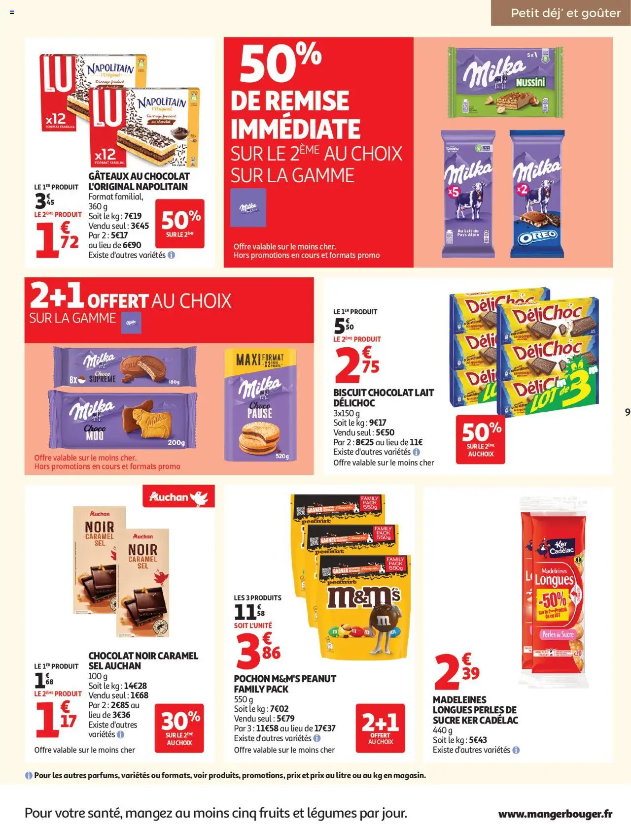 {H1} | Page: 9 | Produits: Sucre, Sel, Chocolat, M&M's peanut