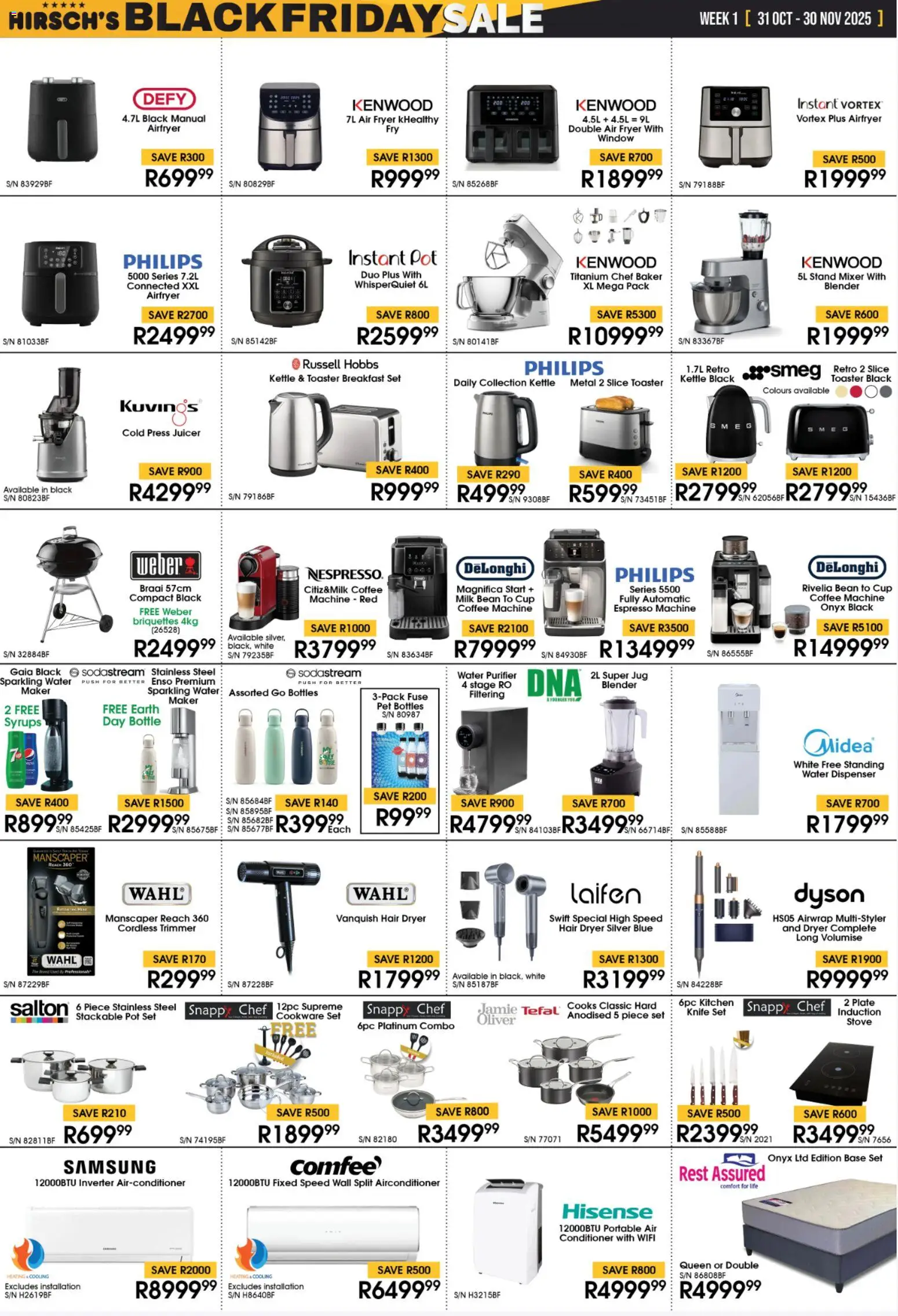 New Hirsch's catalogue – valid from 31.10.2025 | Page: 4 | Products: Juicer, Hair dryer, Conditioner, Water