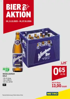 Metro Wieselburger Bieraktion ab 11.12.2025 gültig