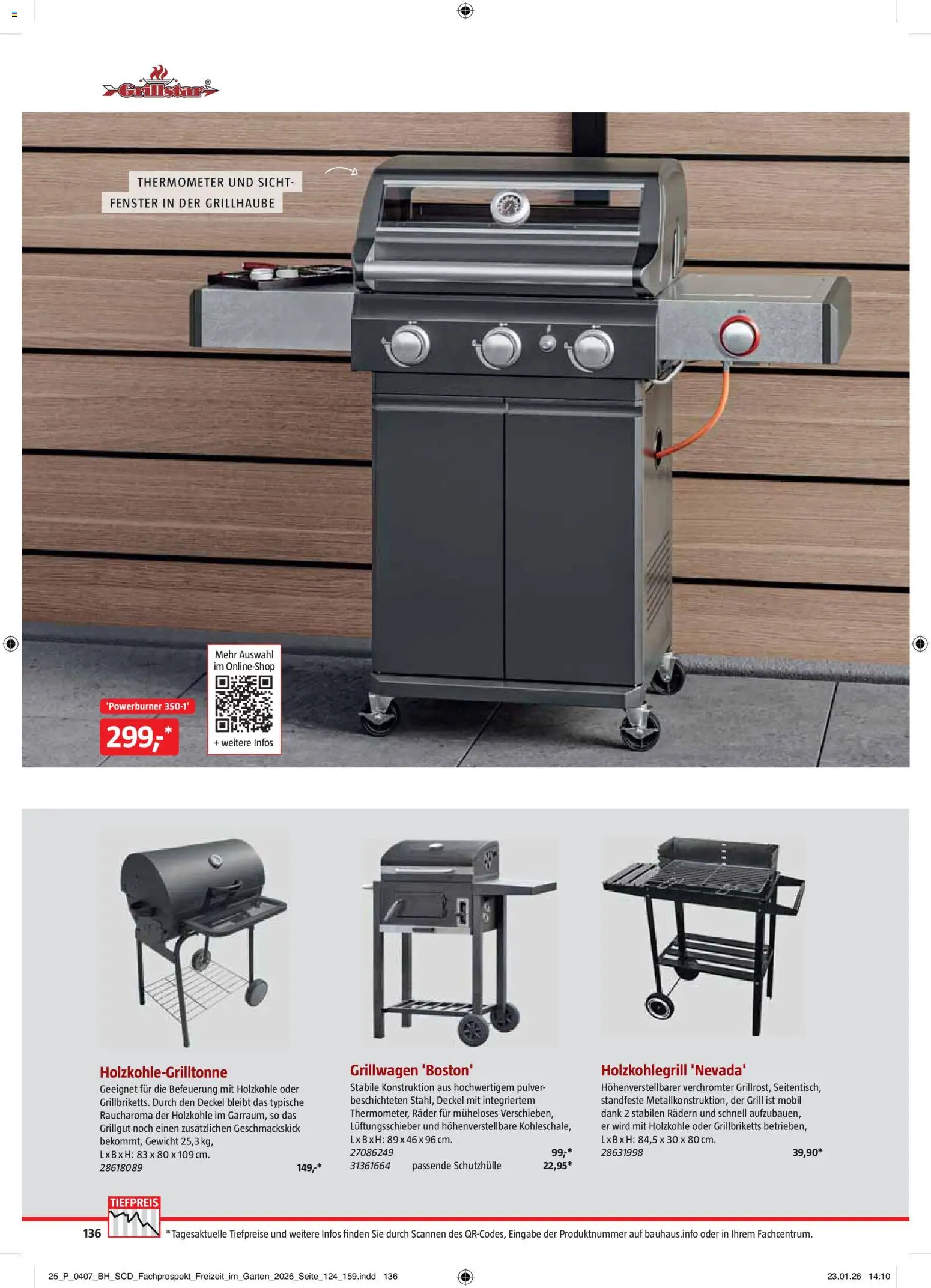 Bauhaus Freizeit im Garten gültig ab 01.05.2026 | Seite: 136 | Produkte: Gewicht, Grill, Thermometer