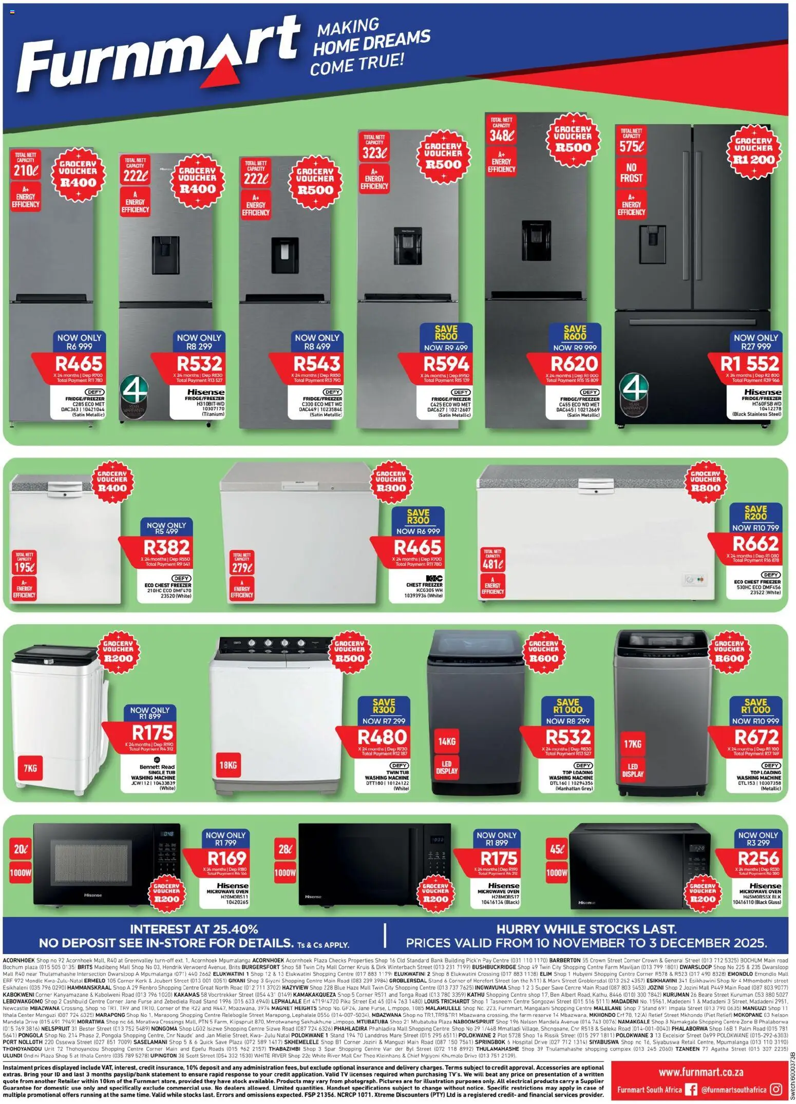 New Furnmart catalogue – valid from 10.11.2025 | Page: 8 | Products: Oven, Microwave, Chest freezer, Stock