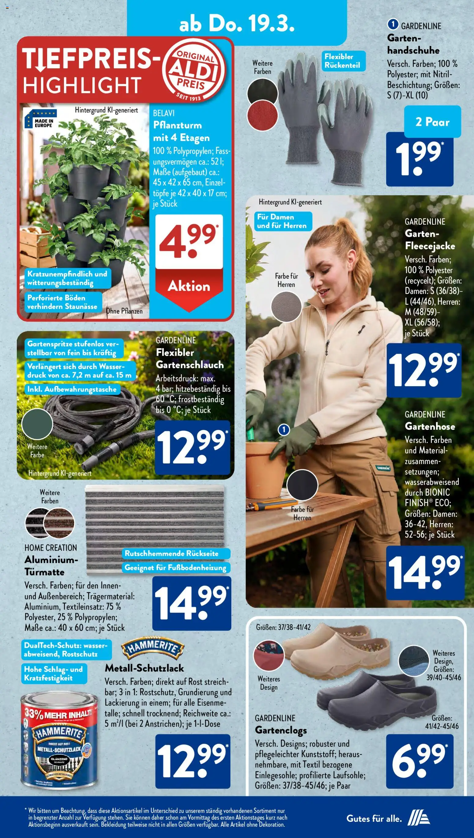 Aldi Süd Prospekt 	 – gültig ab 16.03.2026 | Seite: 9 | Produkte: Wasser, Bekleidung, Handschuhe, Home creation