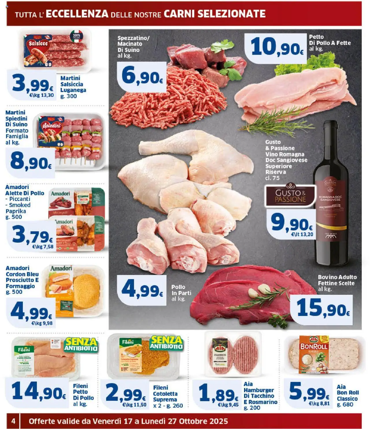 Volantino SIGMA del 17.10.2025 | Pagina: 4 | Prodotti: Rosmarino, Prosciutto, Salsiccia, Vino