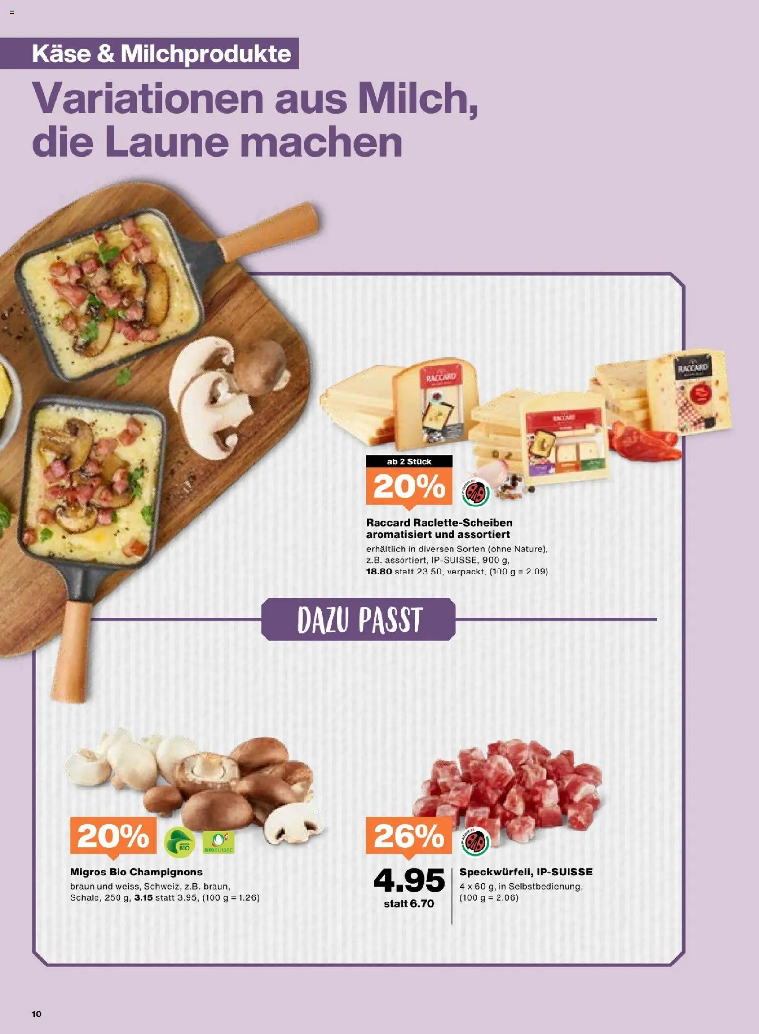 Migros - Black Friday – gültig ab 25.11.2025 | Seite: 10 | Produkte: Käse, Champignons, Raclette
