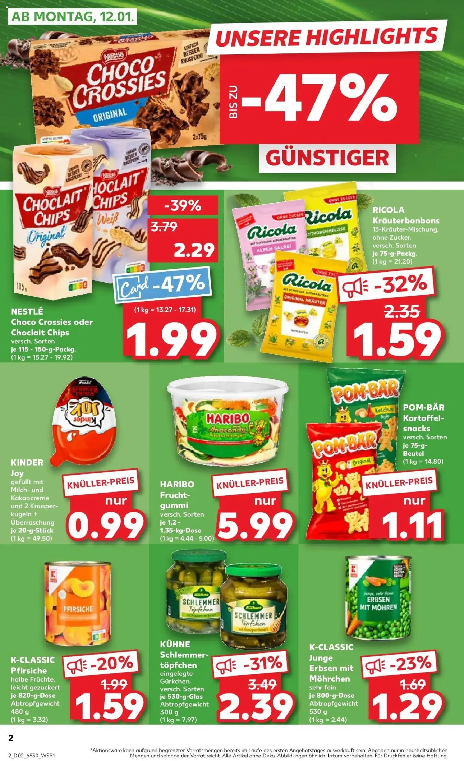 Kaufland prospekt Herzberg (Elster)	 – gültig ab 11.01.2026 | Seite: 2 | Produkte: POM-BÄR, Creme, Mohren, Chips
