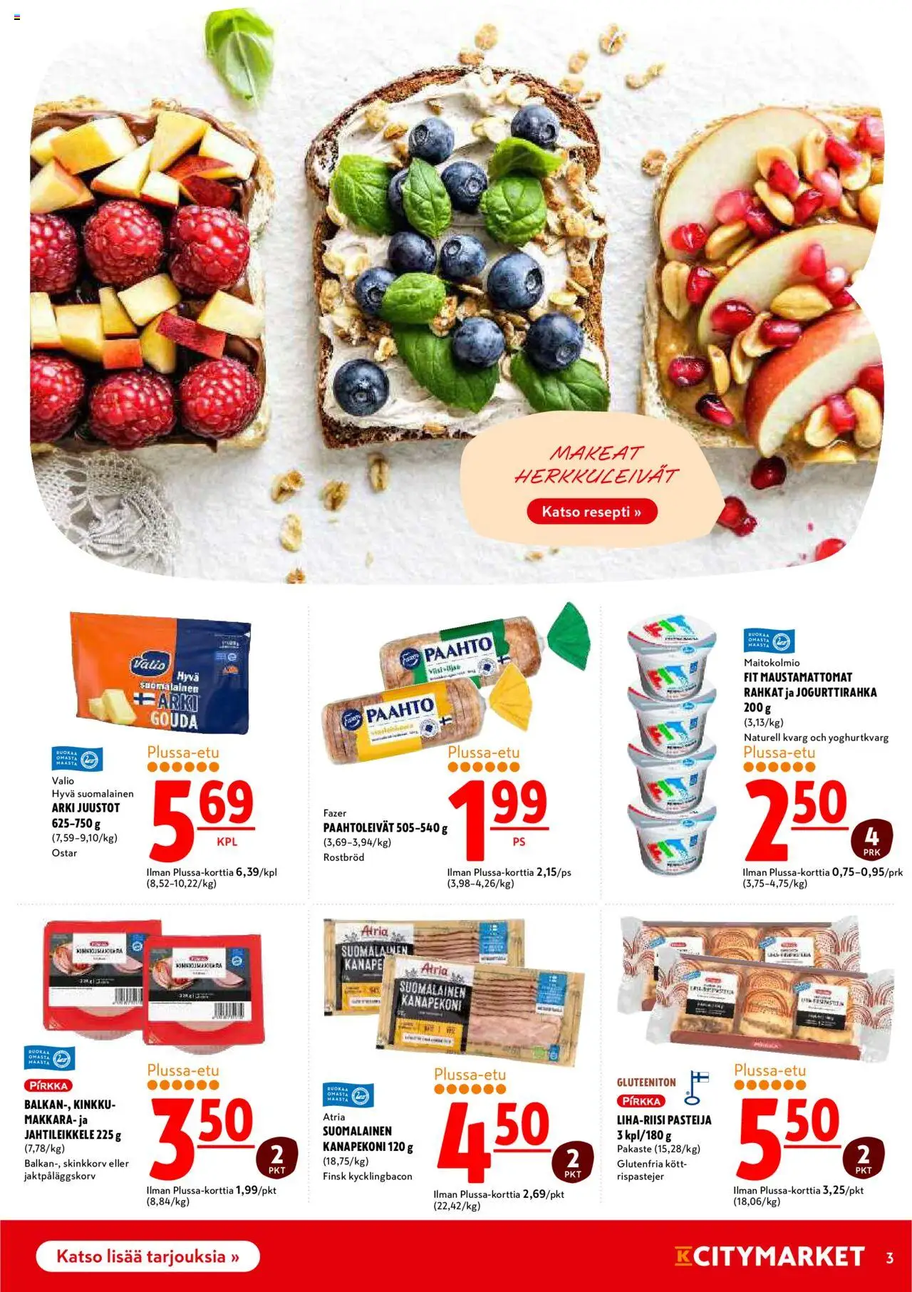 K-Citymarket tarjoukset – voimassa 04.09.2025 alkaen | Sivu: 3 | Tuotteet: Makkara, Kinkku