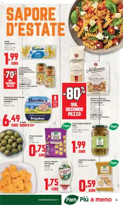 Volantino PAM del 17.07.2025 | Pagina: 3 | Prodotti: Yogurt, Olio, Pasta, Tonno