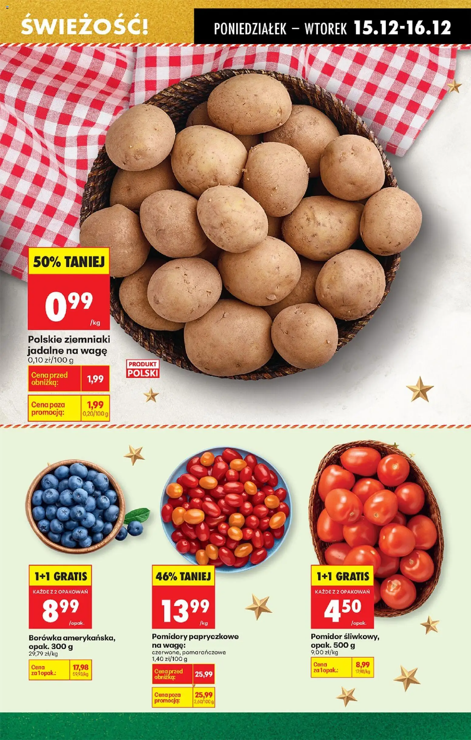 Biedronka gazetka od 15.12.2025 | Strona: 25 | Produkty: Pomidory, Pomidory papryczkowe, Ziemniaki
