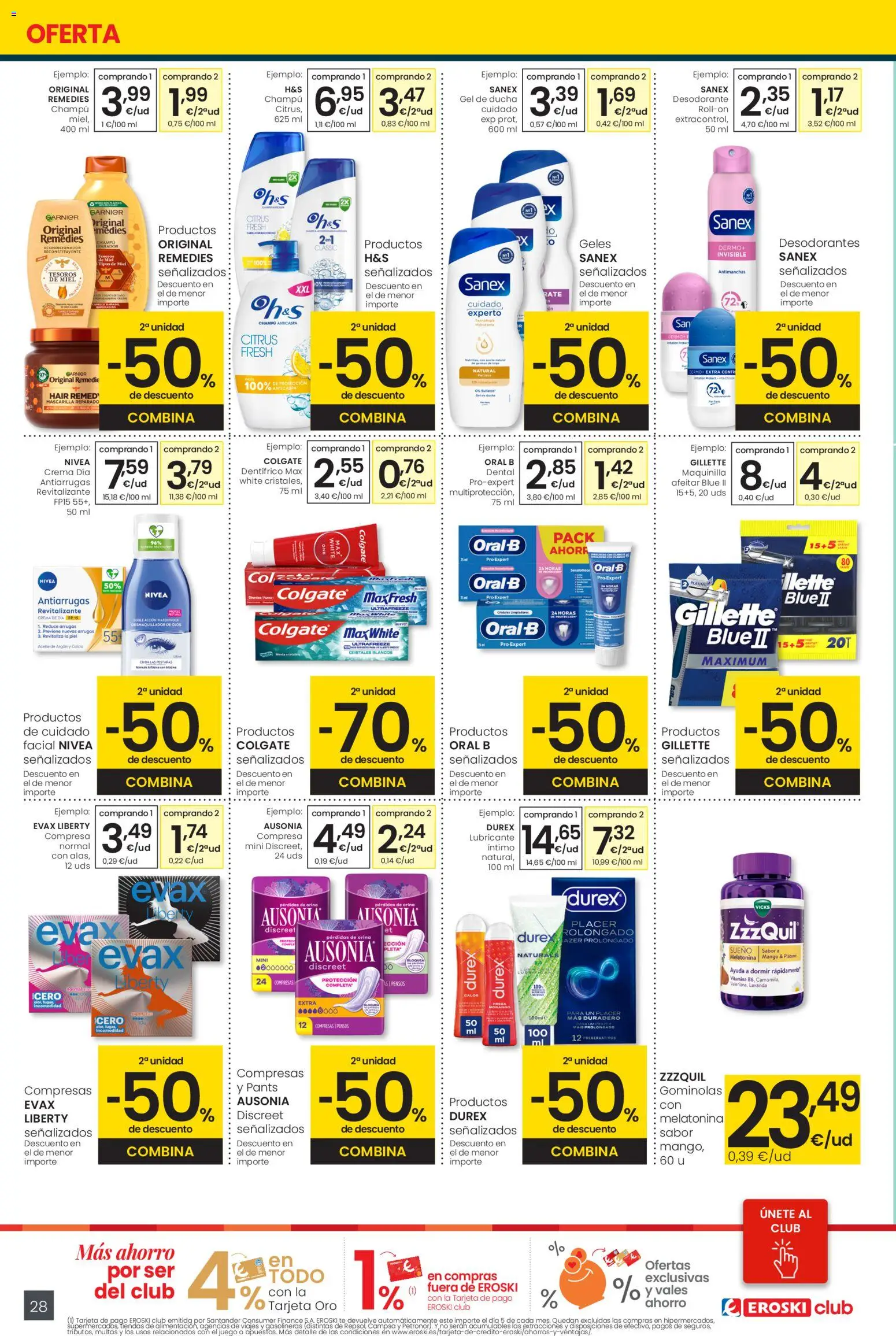 Eroski - Center │ válido desde el 29.01.2026 | Página: 28 | Productos: Desmaquillador, Ρούτερ, Γλυφιτζούρι, Ducha
