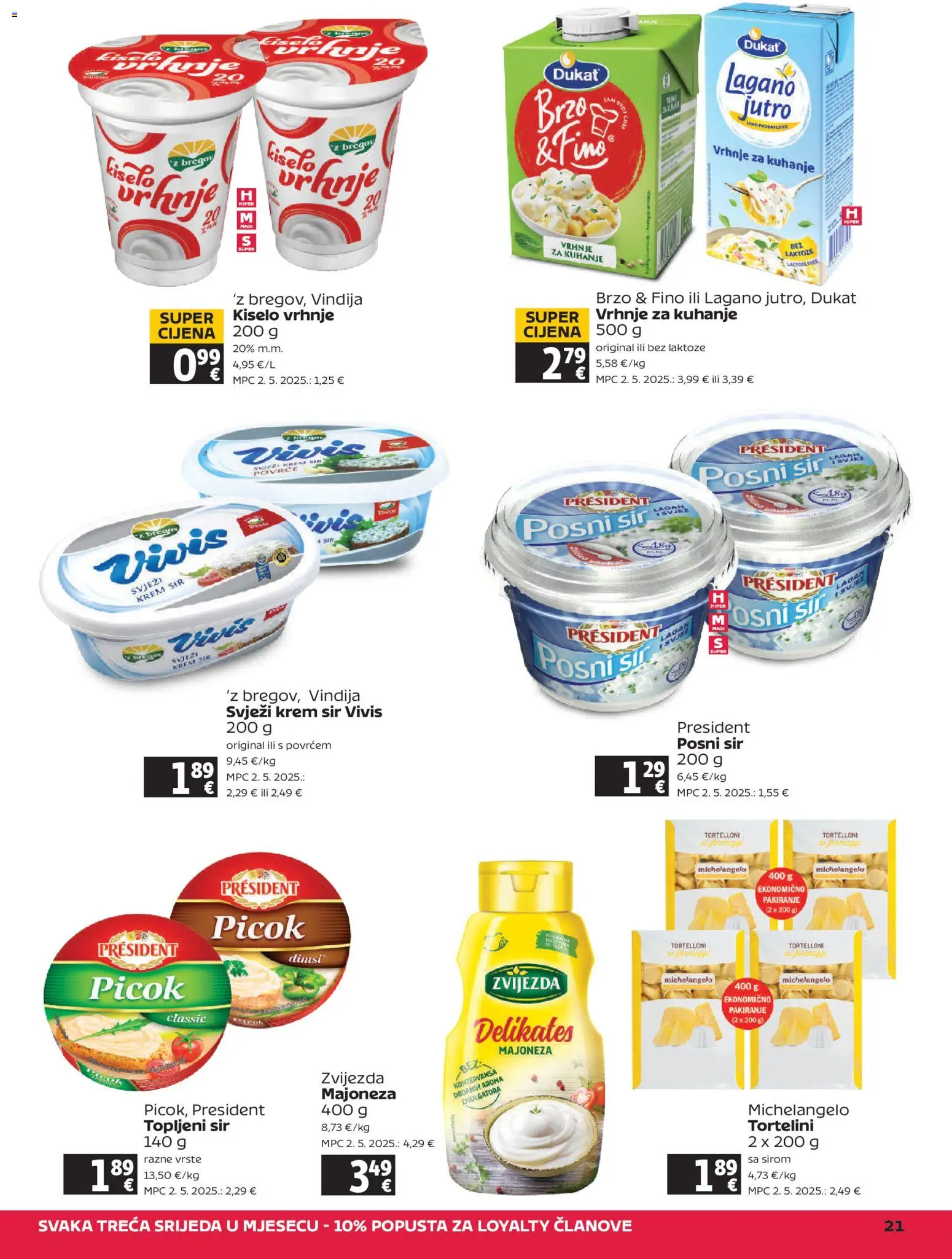 Tommy katalog | vrijedi od 15.01.2026 | Stranica: 21 | Proizvodi: Vindija, Krem sir, Kiselo vrhnje, Povrće