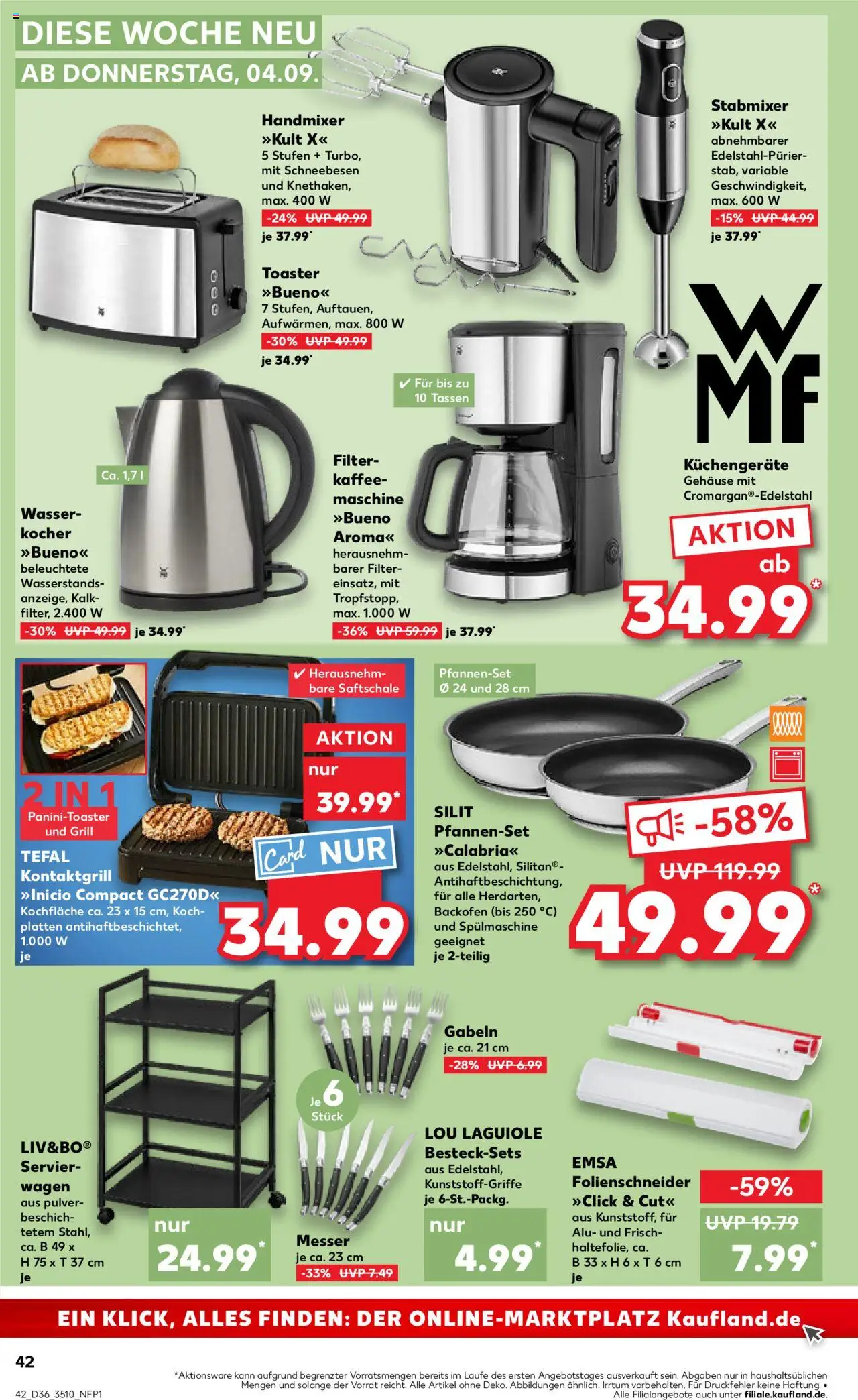 Kaufland prospekt Zeitz	 – gültig ab 07.09.2025 | Seite: 42 | Produkte: Grill, Wasserkocher, Handmixer, Backofen