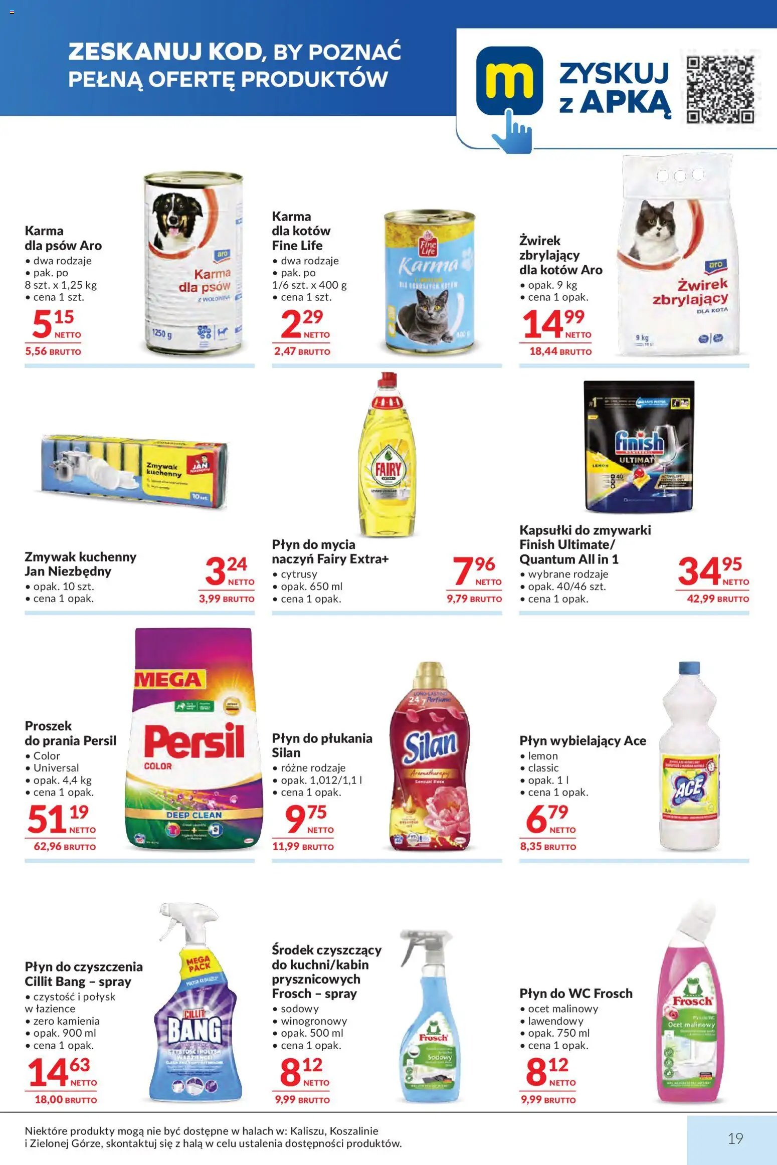 Makro gazetka od 28.04.2026 | Strona: 19 | Produkty: Ocet, Persil, Finish, Kapsułki do zmywarki