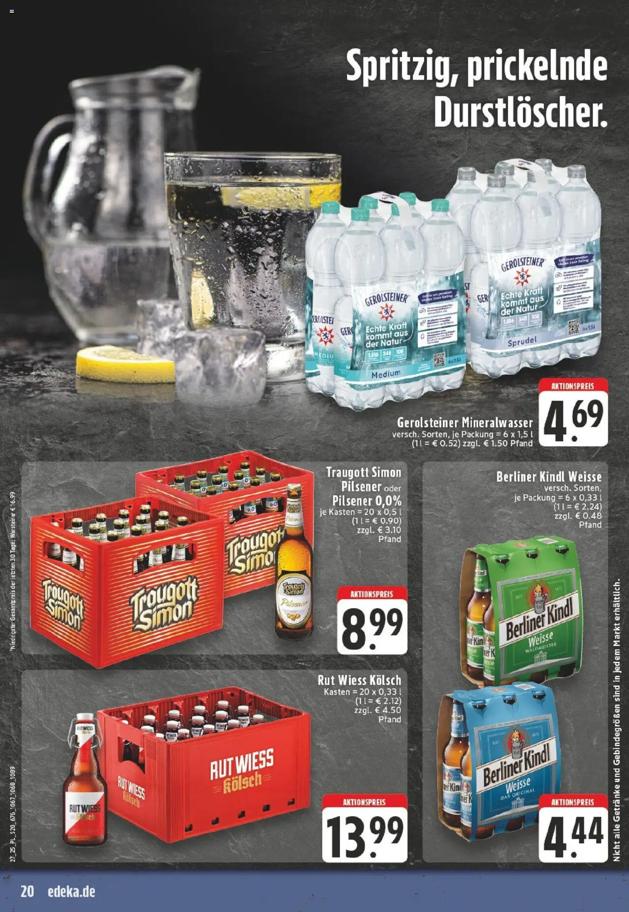 Edeka prospekt Titz	 - gültig ab dem 29.06.2025 | Seite: 20 | Produkte: Berliner, Mineralwasser, Warsteiner, Gerolsteiner