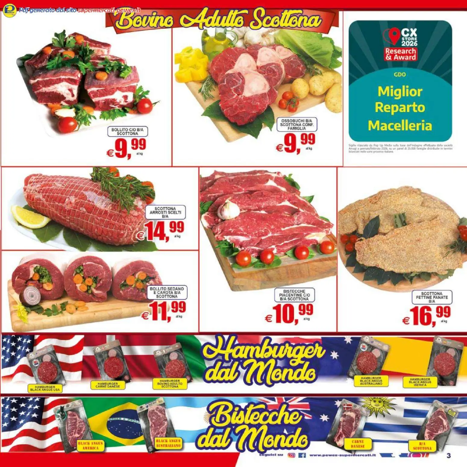 Volantino Pewex del 07.04.2026 | Pagina: 3 | Prodotti: Bovino, Carota, Sedano, Hamburger