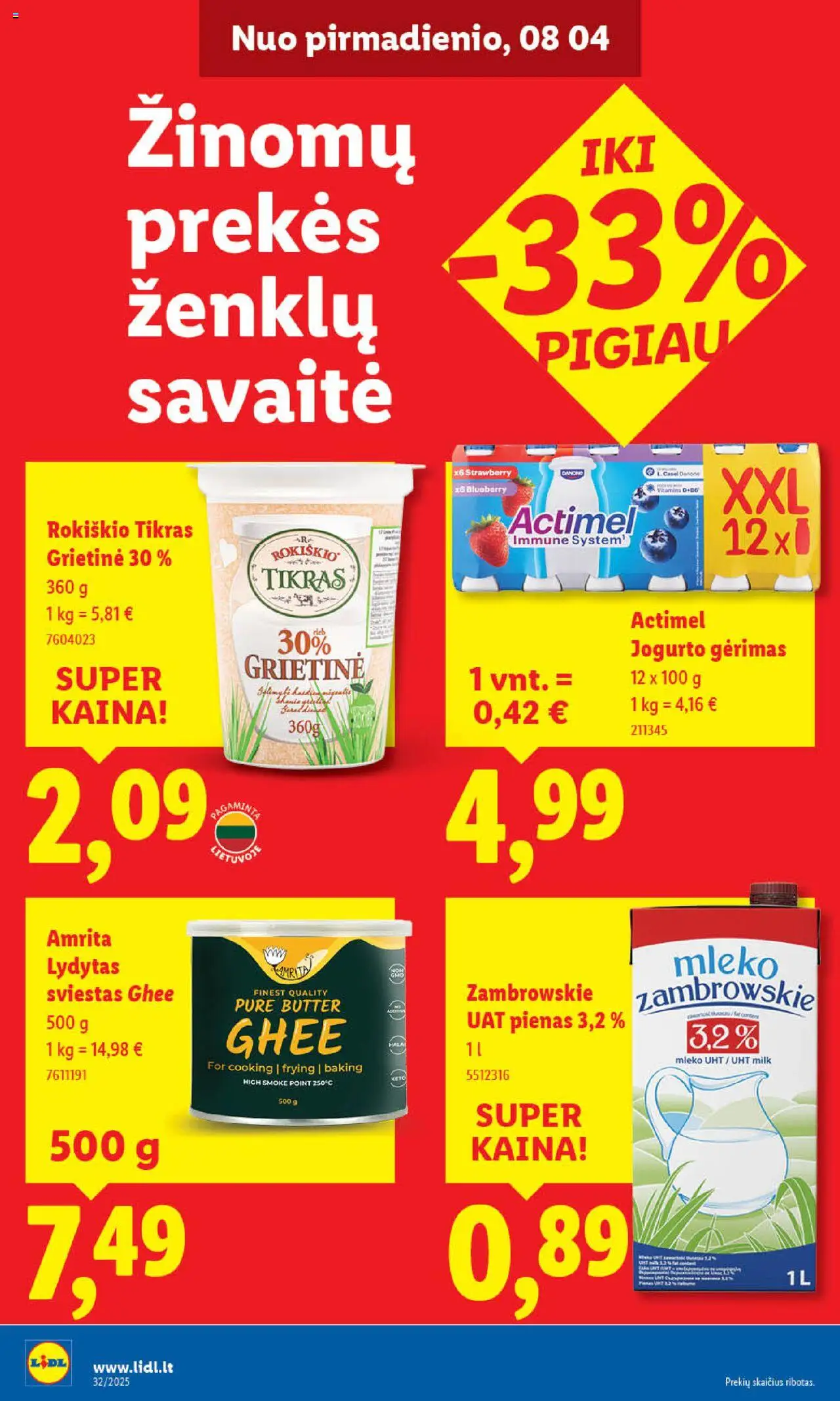 LIDL leidinys│galioja nuo 07.08.2025 | Puslapis: 40 | Prekių: Pienas, Sviestas, Jogurto gėrimas, Grietinė