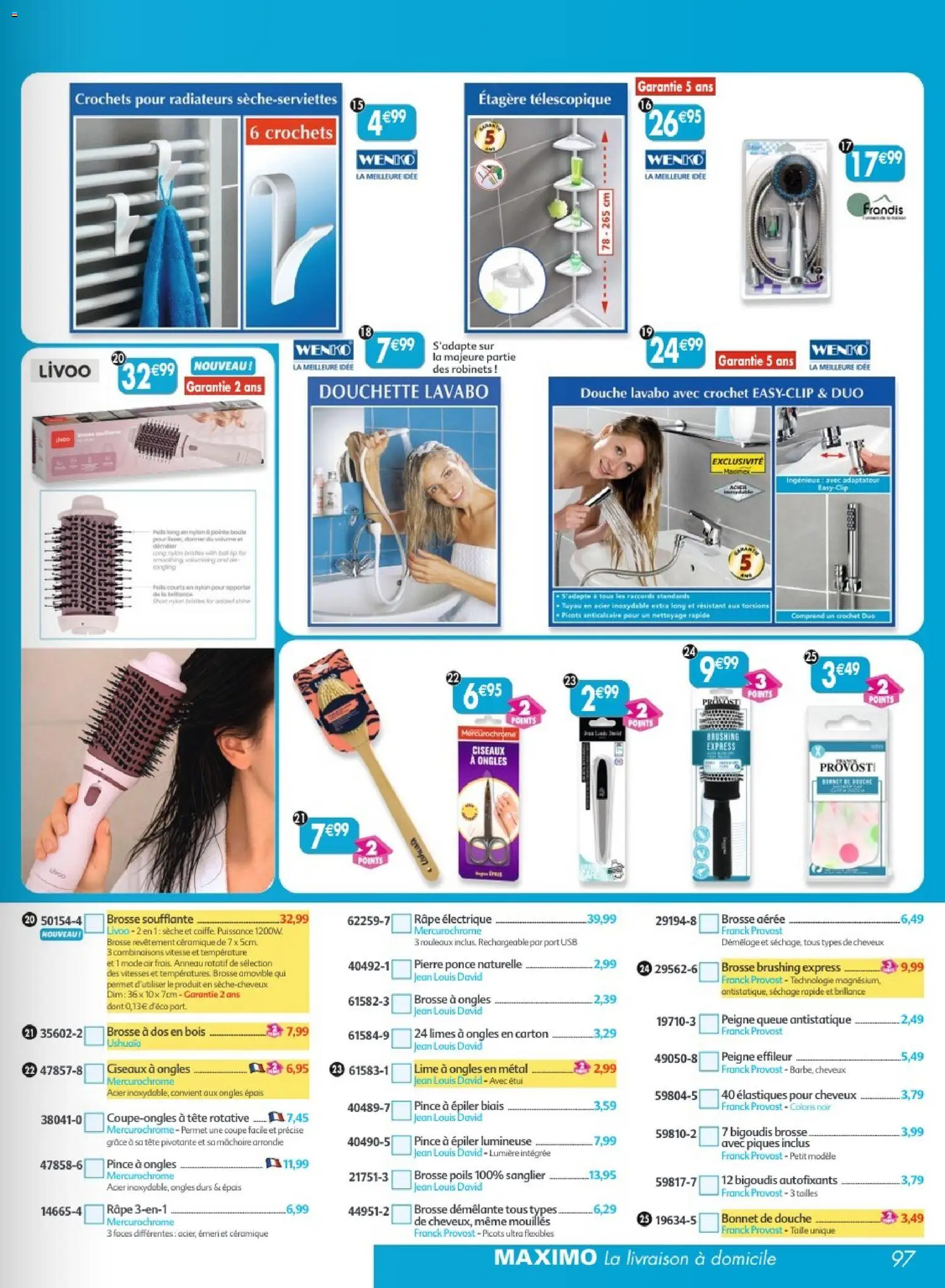 {H1} | Page: 97 | Produits: Brosse, Tuyau, Ciseaux, Élastiques