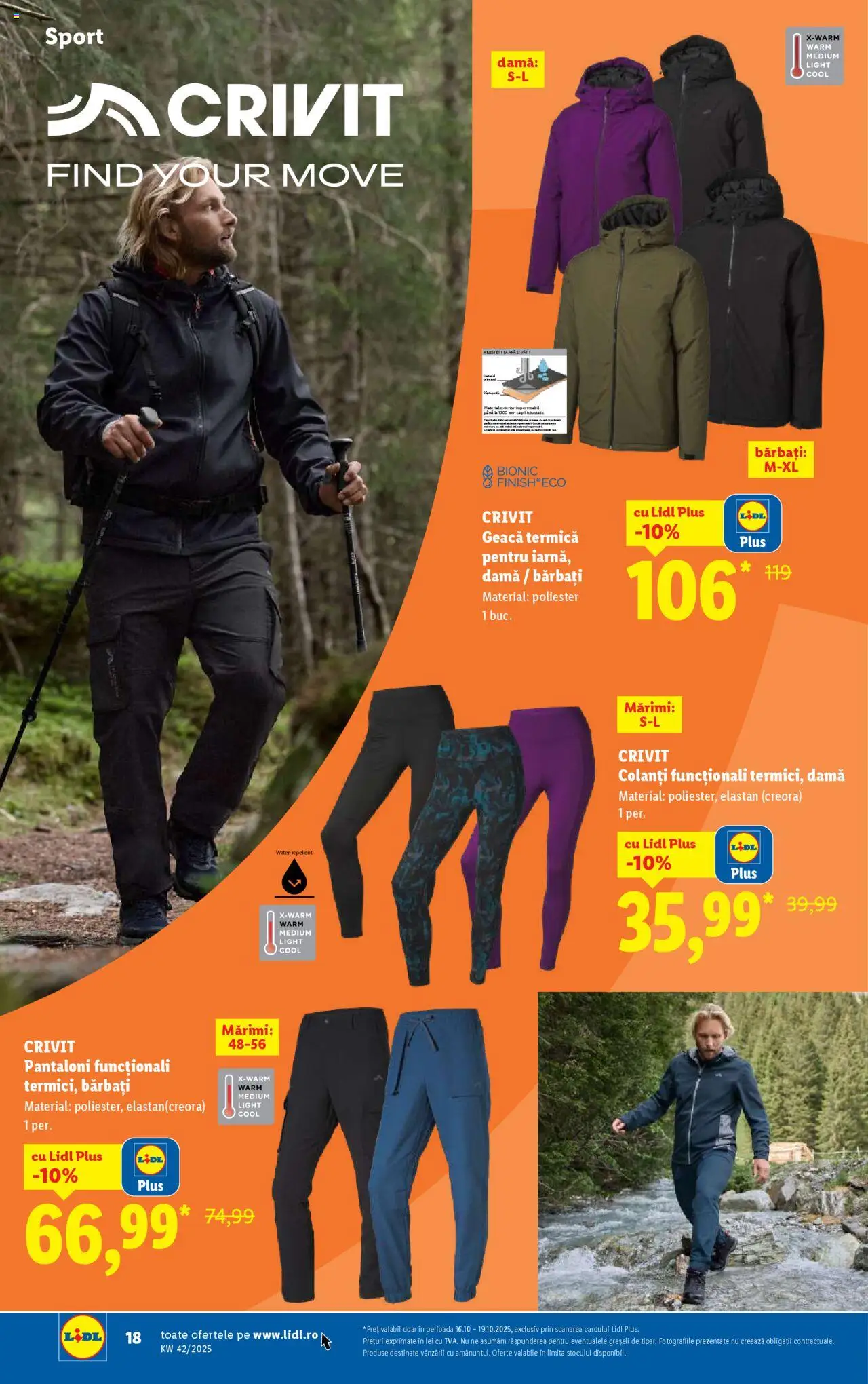 Noul catalog Lidl – valabil de la 13.10.2025 | Pagină: 18 | Produse: Geacă, Pantaloni, Colanți, Apă