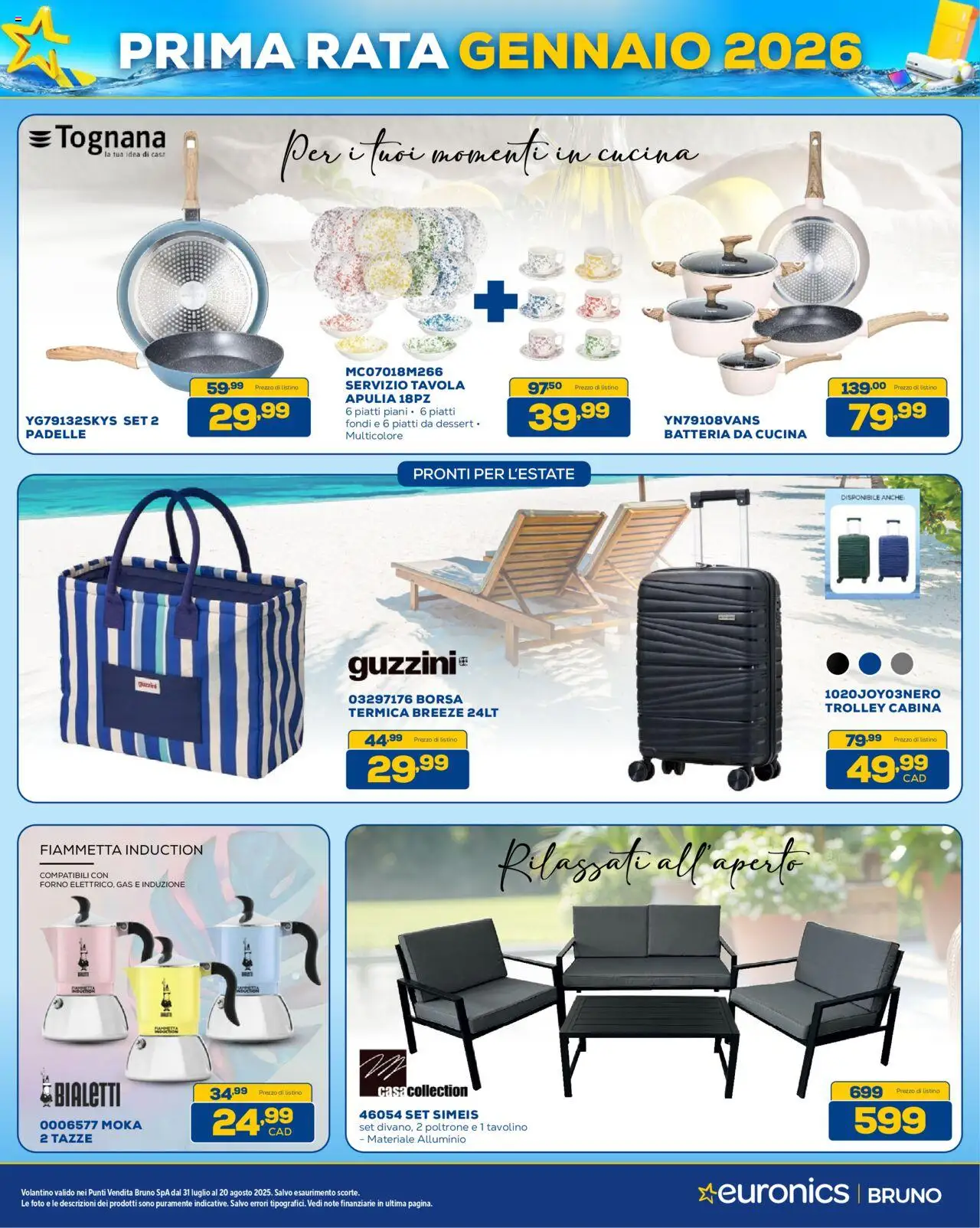 Volantino Euronics del 31.07.2025 | Pagina: 38 | Prodotti: Tavolino, Forno, Alluminio, Trolley
