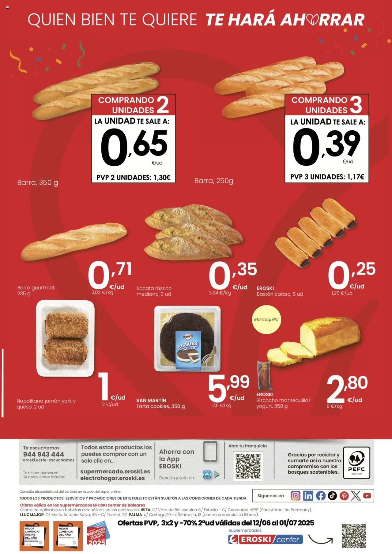 Eroski - Cumplimos un años en Marratxí │ válido desde el 18.06.2025 | Página: 8 | Productos: Jamón, Té, Bizcocho, Bastón