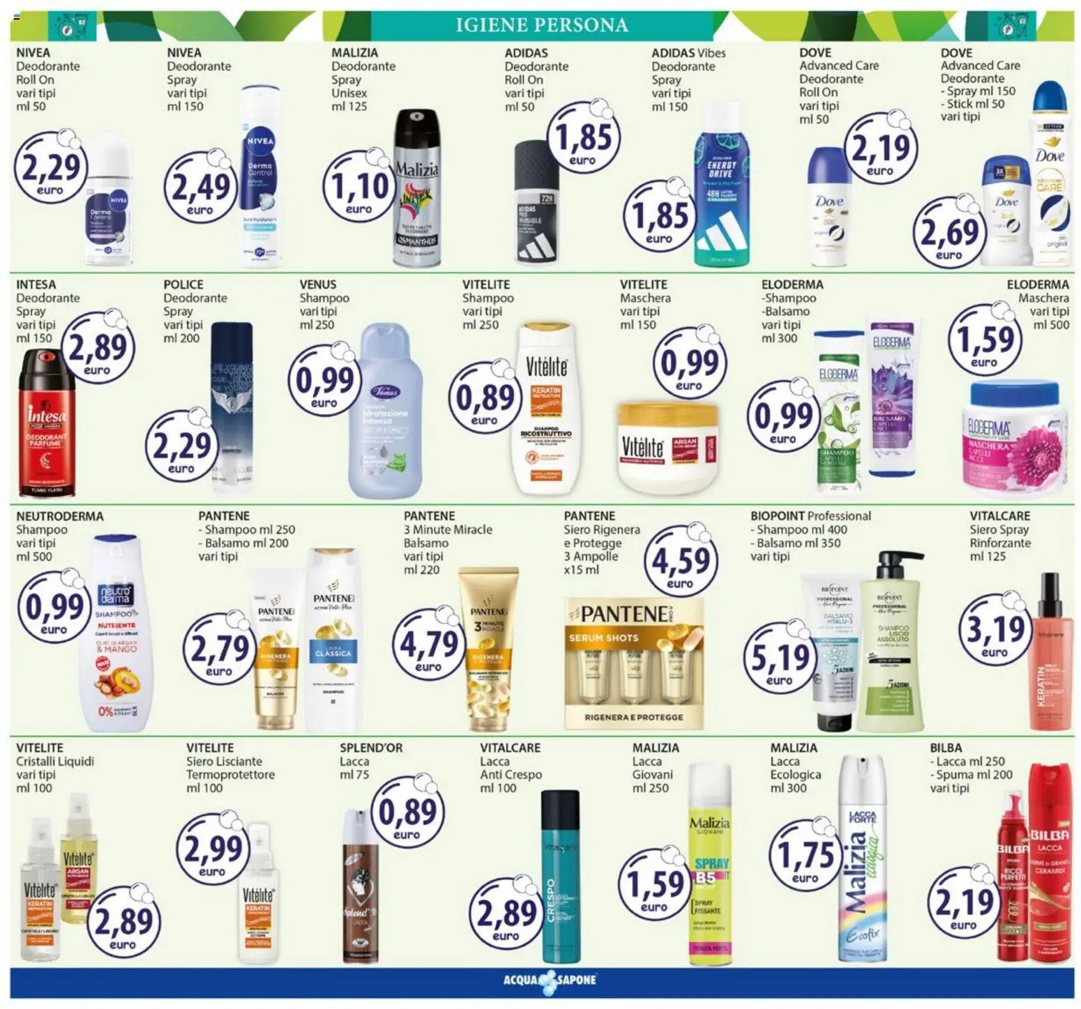 Volantino Acqua e Sapone del 26.01.2026 | Pagina: 7 | Prodotti: Shampoo, Balsamo, Lacca, Sapone
