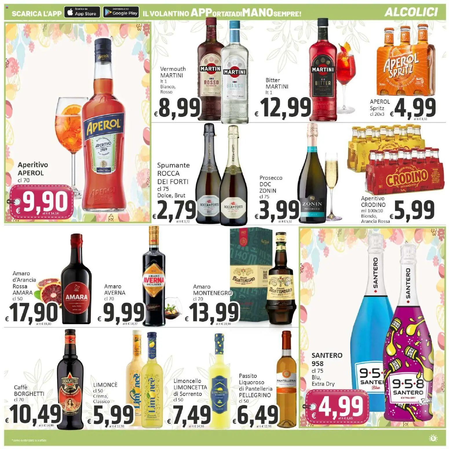 Volantino Paghi Poco del 23.03.2026 | Pagina: 5 | Prodotti: Caffè, Spumante, Aperol, Amaro