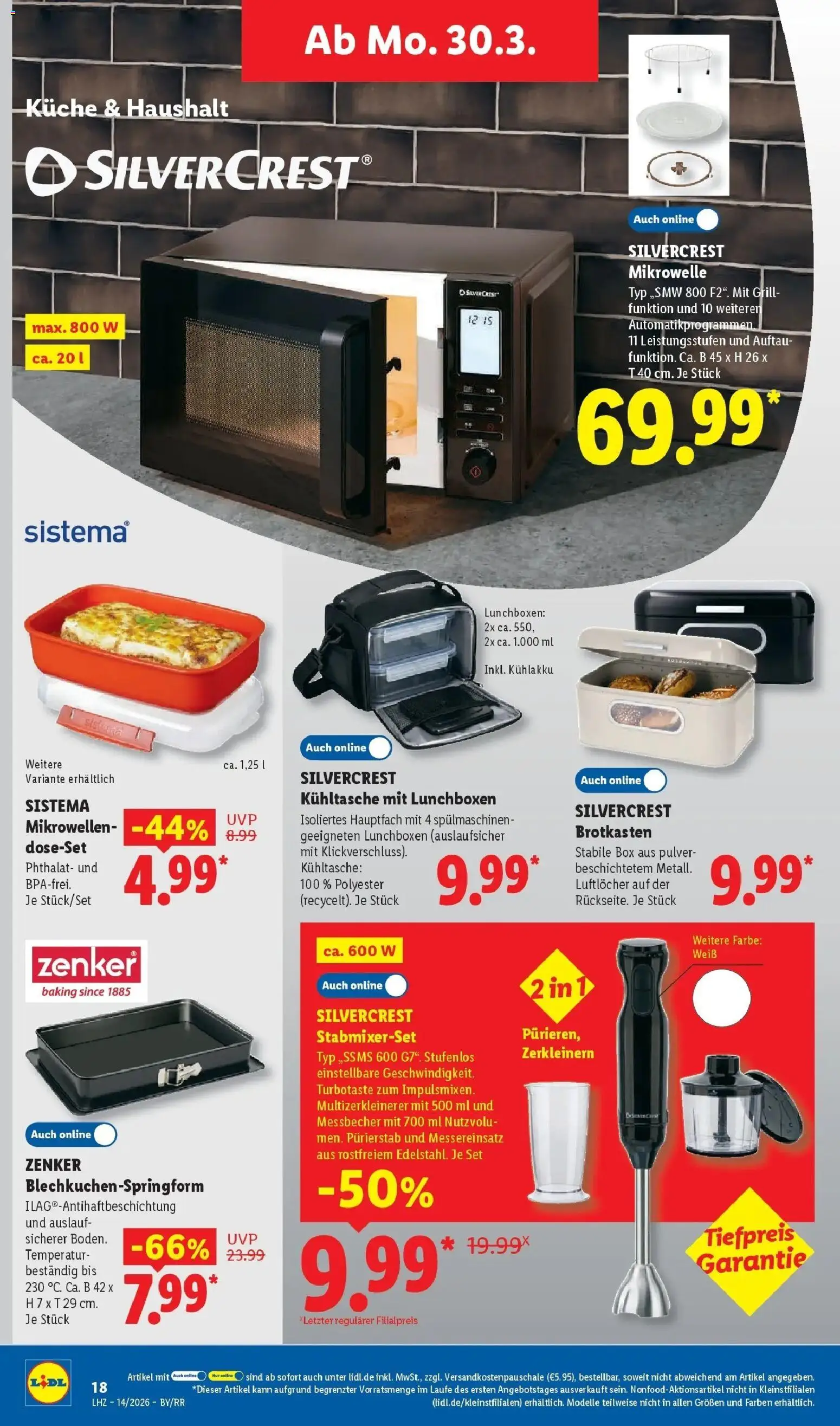 Lidl Prospekt Bergisch Gladbach – gültig ab 30.03.2026 | Seite: 34 | Produkte: Mikrowelle, Grill, Box, Küche