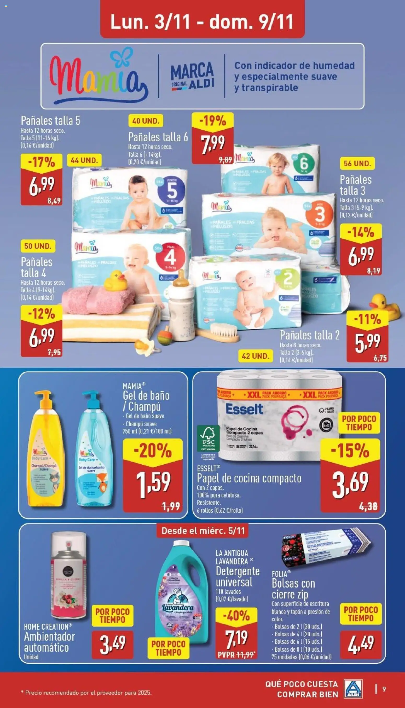 Aldi folleto Baleares │ válido desde el 03.11.2025 | Página: 9 | Productos: Champú, Detergente, Cocina, Baño