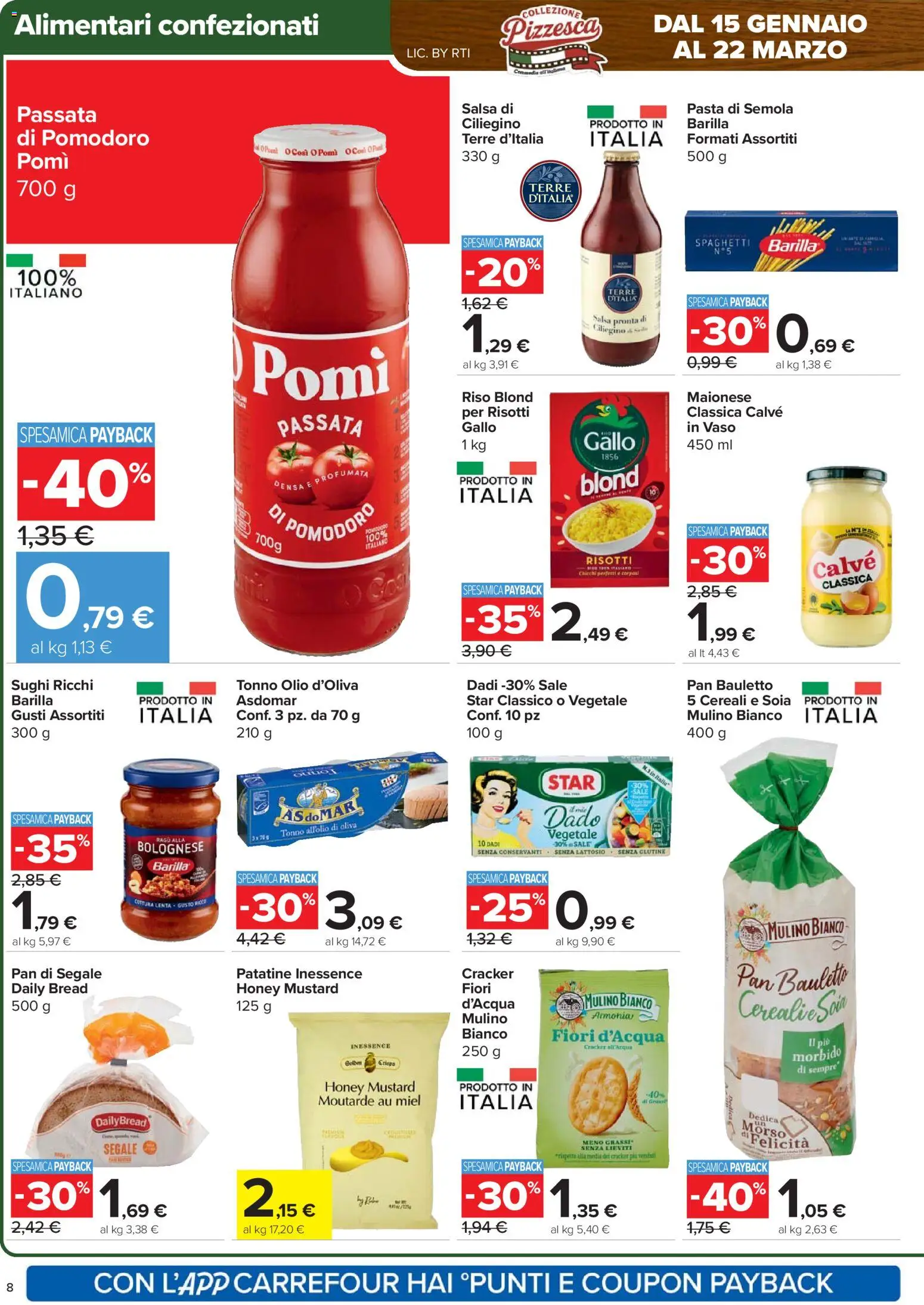 Volantino Carrefour del 29.01.2026 | Pagina: 8 | Prodotti: Patatine, Maionese, Tonno, Vaso