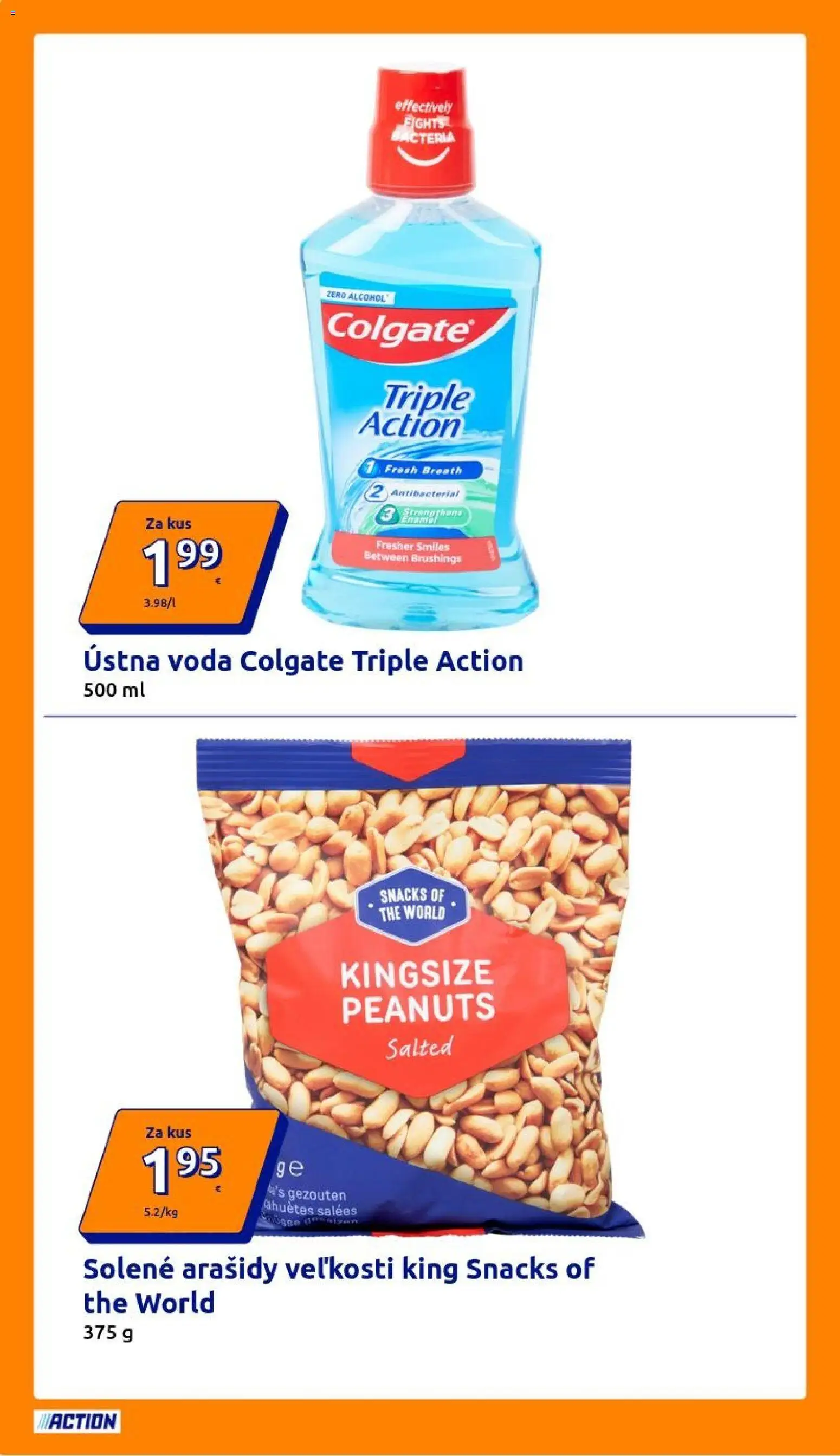 Nové Action akcie – leták je platný od 18.03.2026 | Strana: 18 | Produkty: Ústna voda, Voda, Arašidy