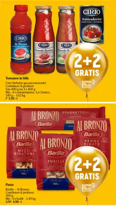 Pasta, Barilla - Al Bronzo Combineer & profiteer 500 g Bijv.: 4 x fusilli – 2,49/kg - Voorbeeld van een folder van Delhaize, geldig van 02.10.2025 | Pagina: 22 | Producten: Tomaten, Pasta, La, Graham liszt