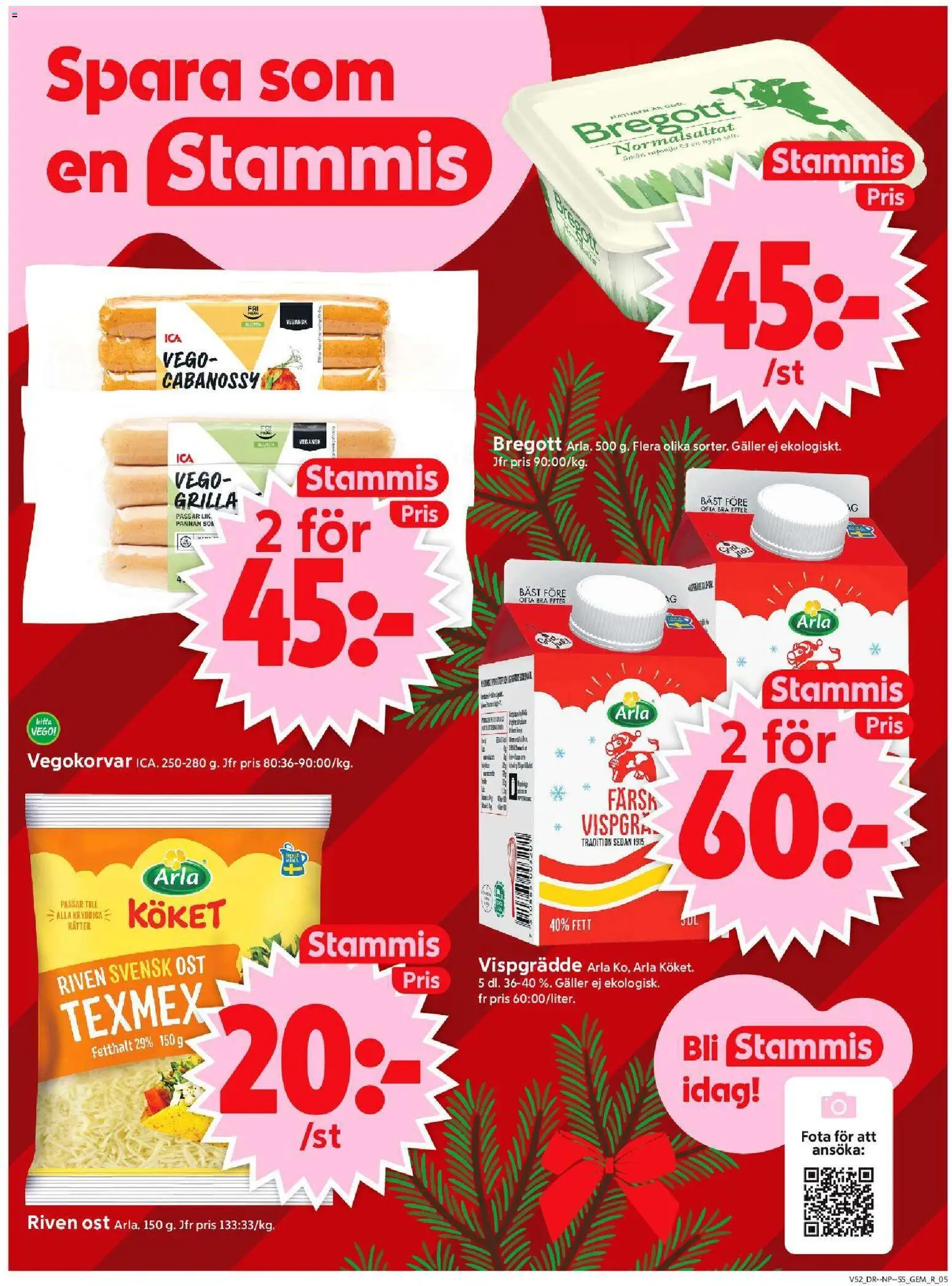 ICA Supermarket reklamblad aktuell från 22.12.2025 | Sida: 5 | Produkter: Gem, Bregott, Ost, Vispgrädde