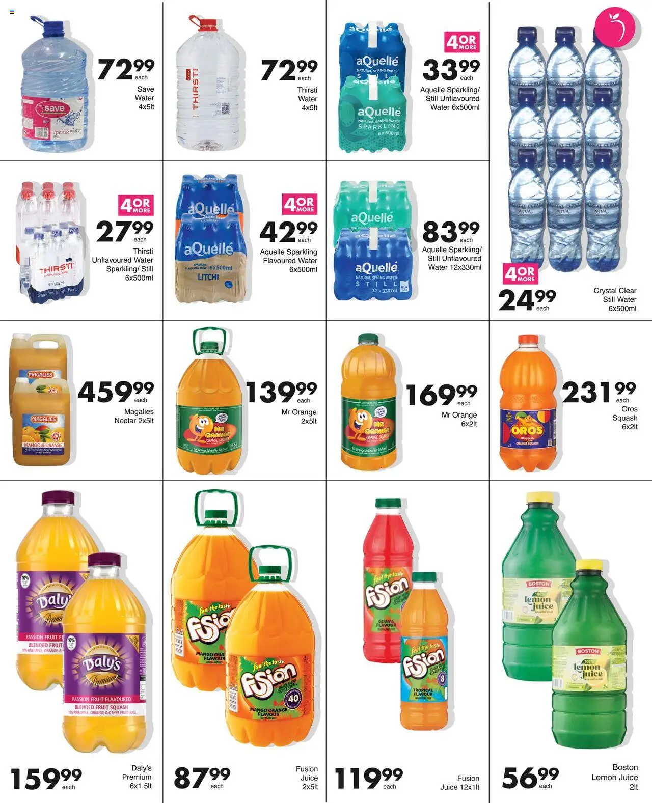 Save Catering Specials  │ valid from 04.08.2025 | Page: 19 | Products: Water, Fruit, Lemon, Mango