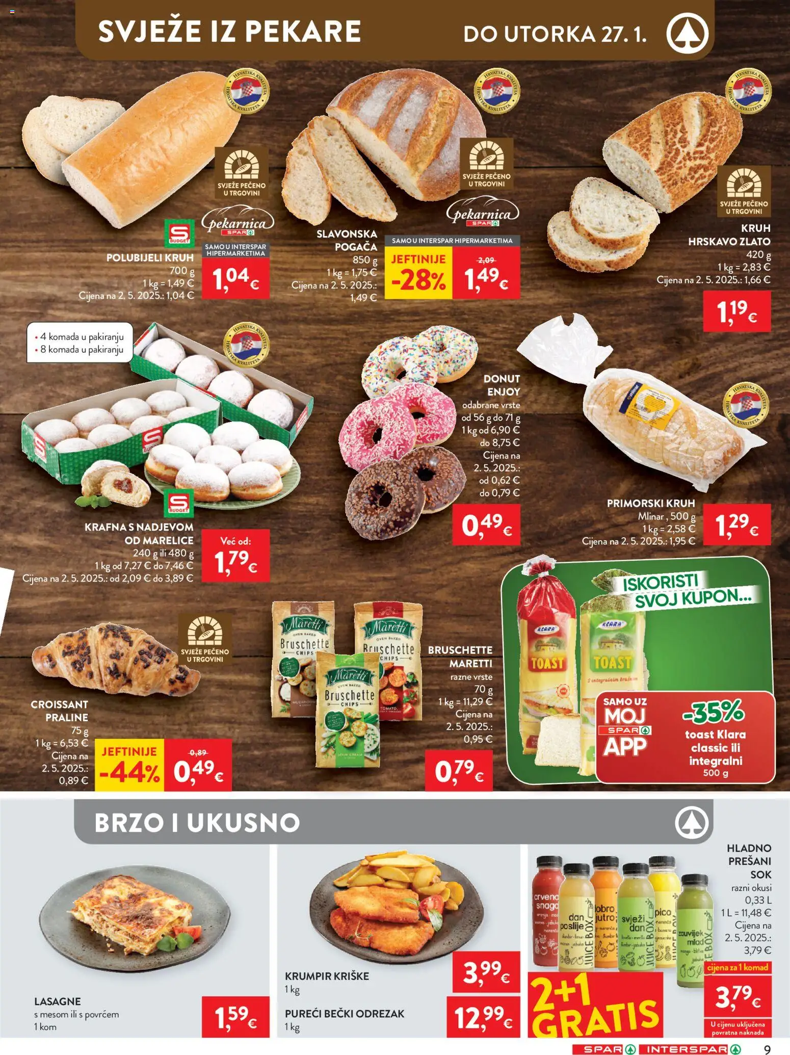 Spar katalog | vrijedi od 21.01.2026 | Stranica: 9 | Proizvodi: Praline, Kruh, Toast, Marelice