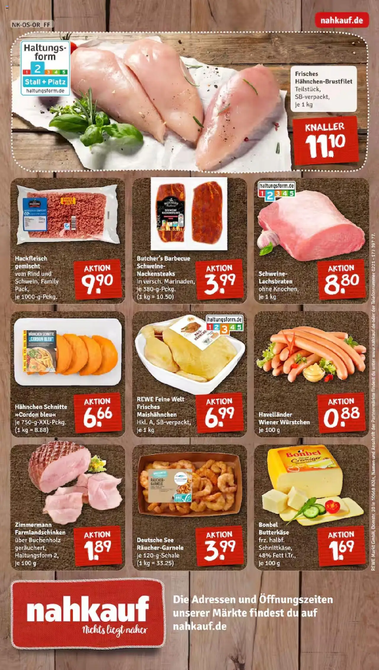 Nahkauf Prospekt 	 - gültig ab dem 18.08.2025 | Seite: 8 | Produkte: Nackensteaks, Hahnchen, Wiener wurstchen, Hackfleisch