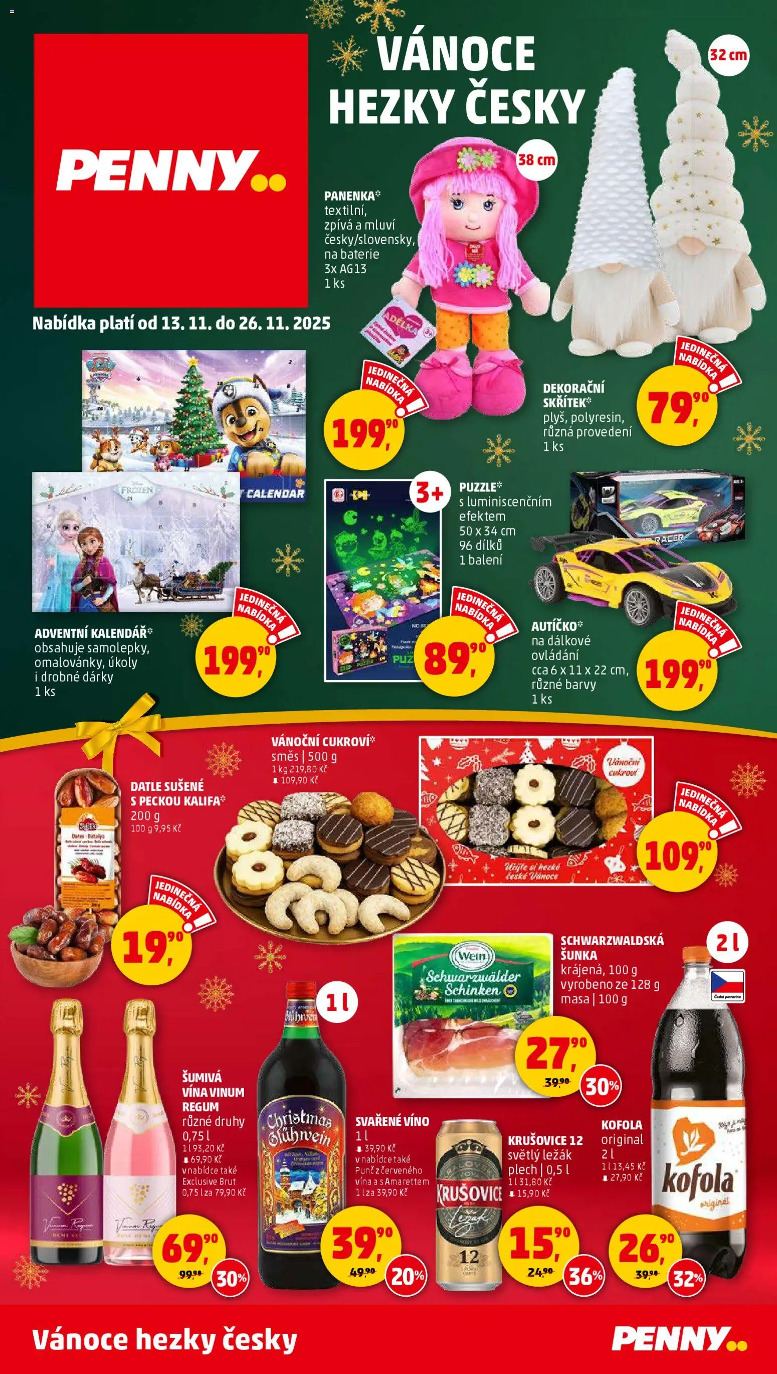 Penny Market katalog od 13.11.2025 | Strana: 1 | Produkty: Svařené víno, Cukroví, Datle, Baterie