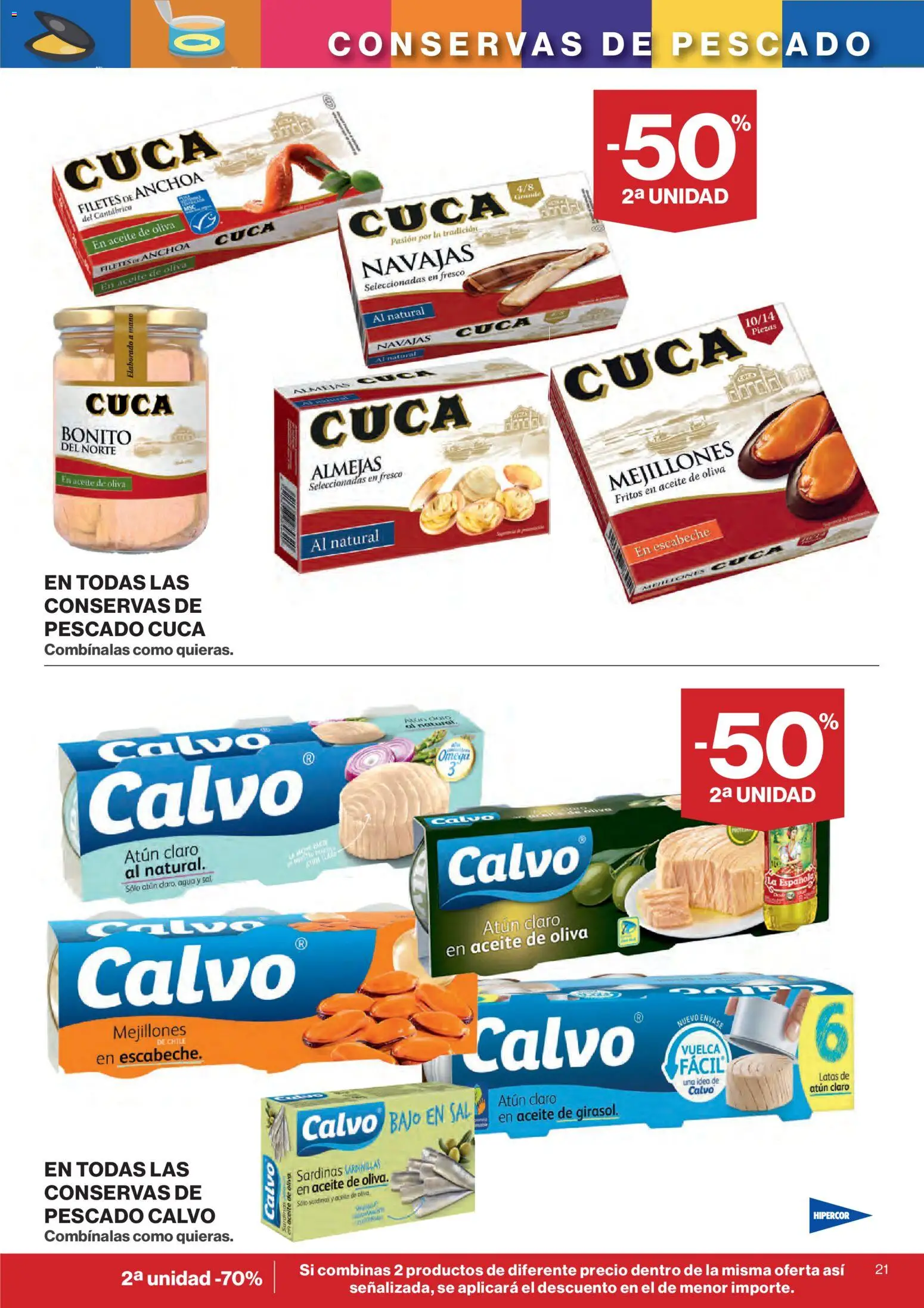 Hipercor catálogo │ válido desde el 07.01.2026 | Página: 21 | Productos: Pescado, Aceite de oliva, Anchoa, Atún claro
