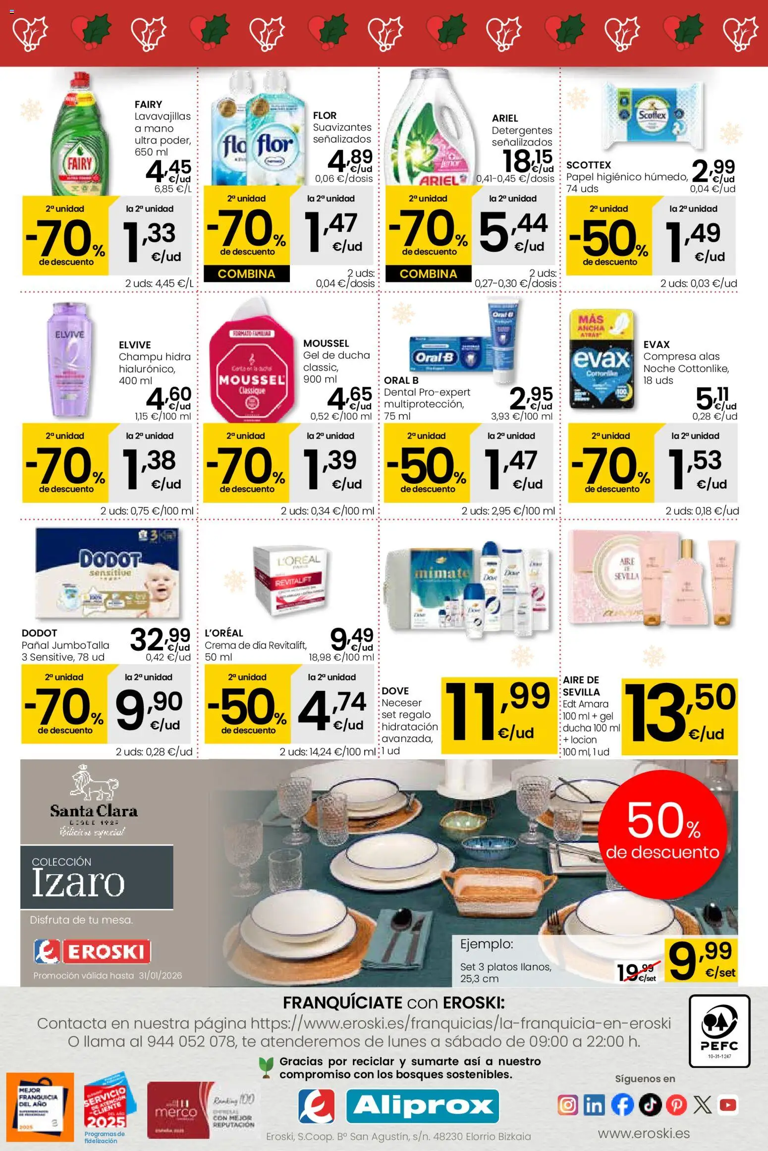 Eroski - Aliprox │ válido desde el 18.12.2025 | Página: 8 | Productos: Champú, Papel higienico, Té, Ducha