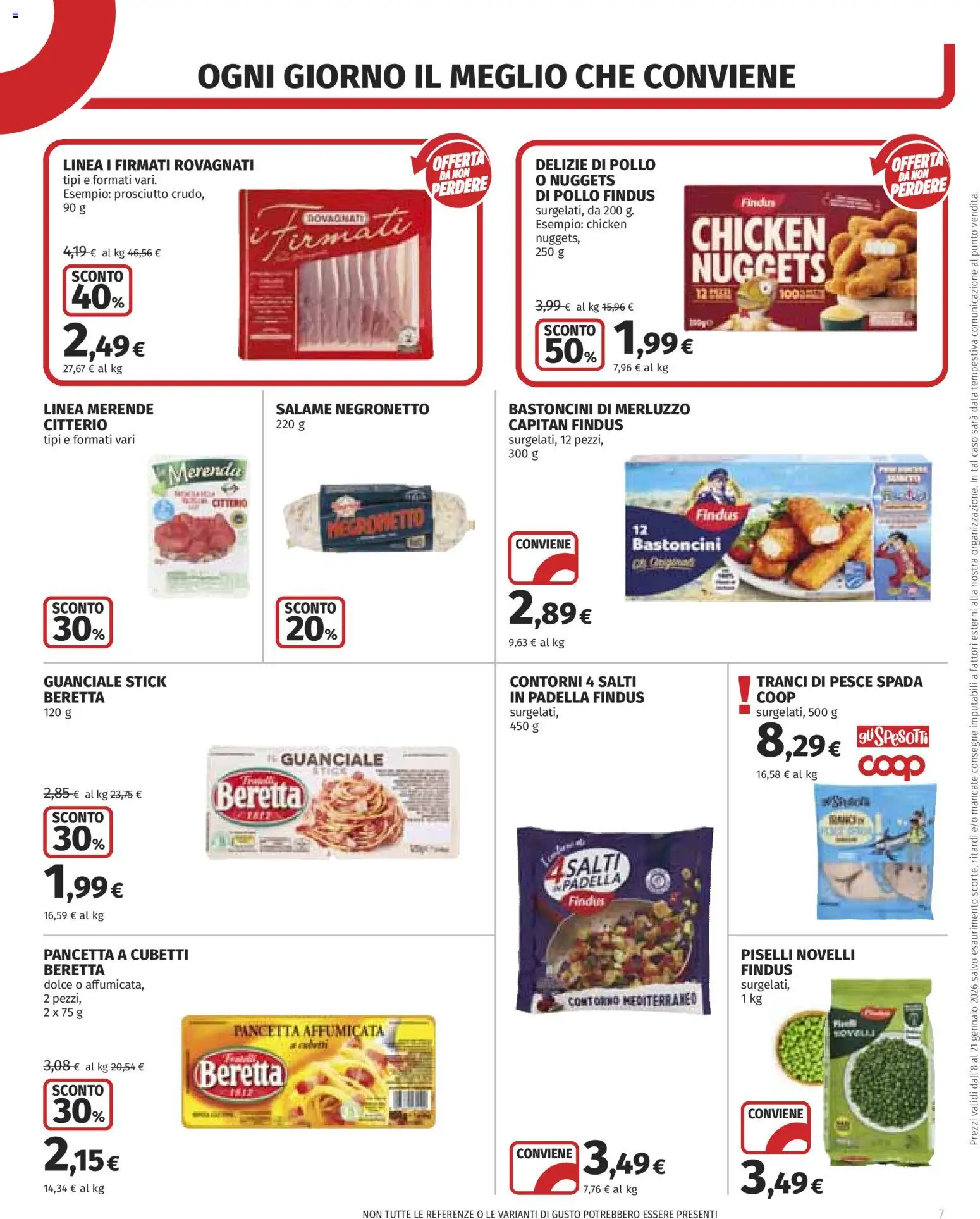 Volantino COOP del 08.01.2026 | Pagina: 7 | Prodotti: Pollo, Pesce, Prosciutto, Pesce spada