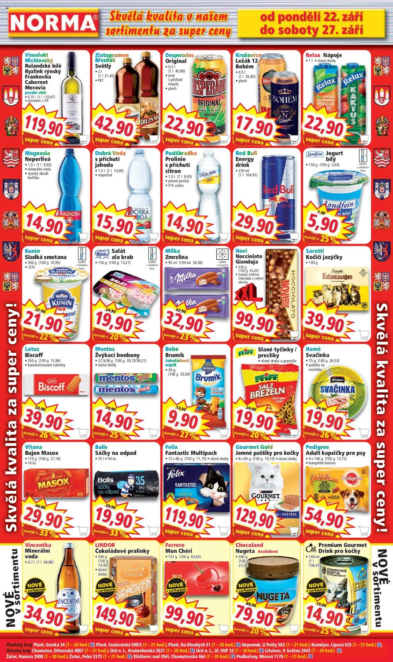 Norma leták od 22.09.2025 | Strana: 6 | Produkty: Lindor, Gourmet, Pedigree, Nugeta